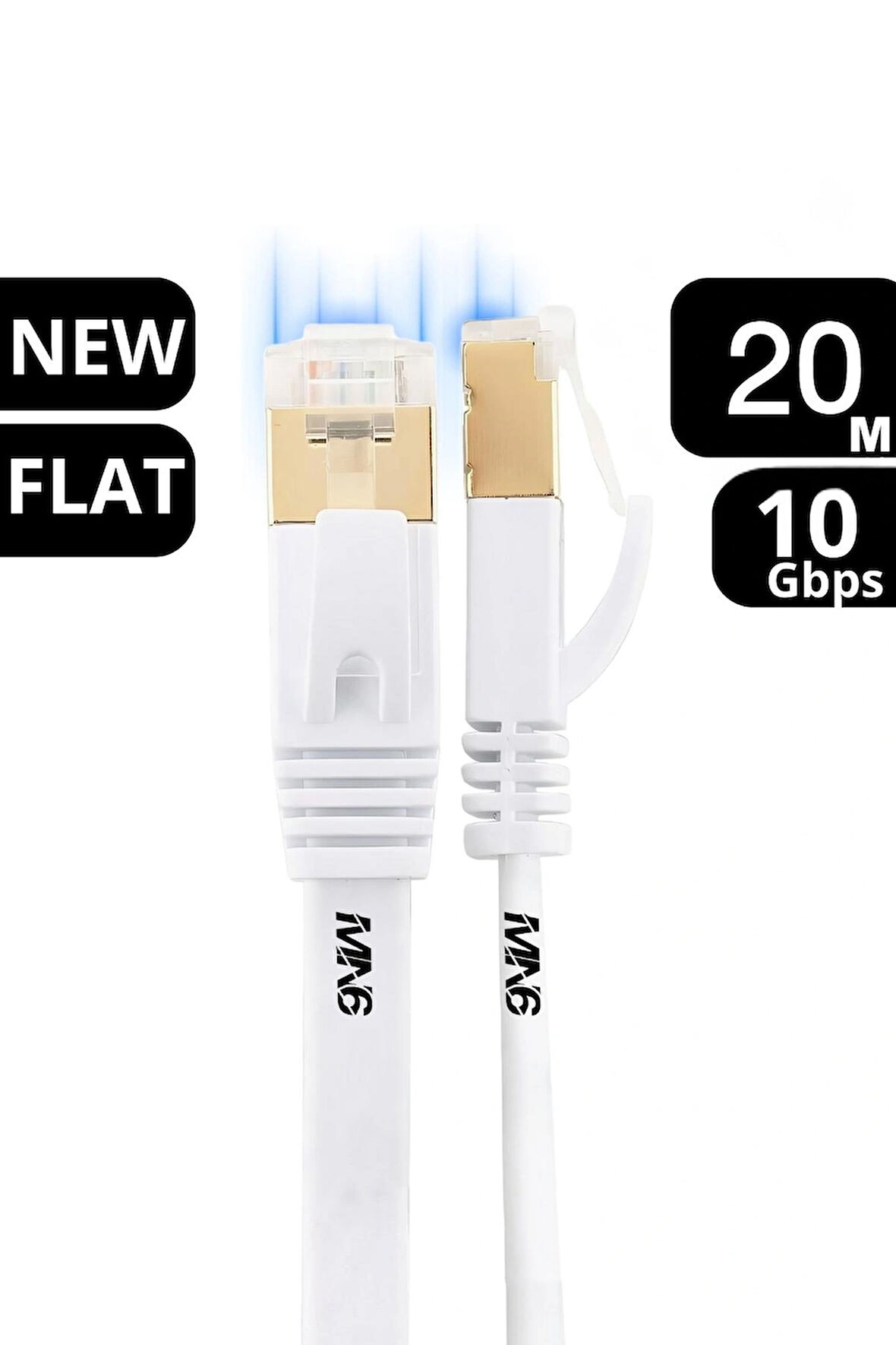 MN6 M112GM Flat Cat7 Kablo/20 METRE/10GBPS-600MHZ-RoHs Sertifikalı/Cat7 Ethernet Kablosu