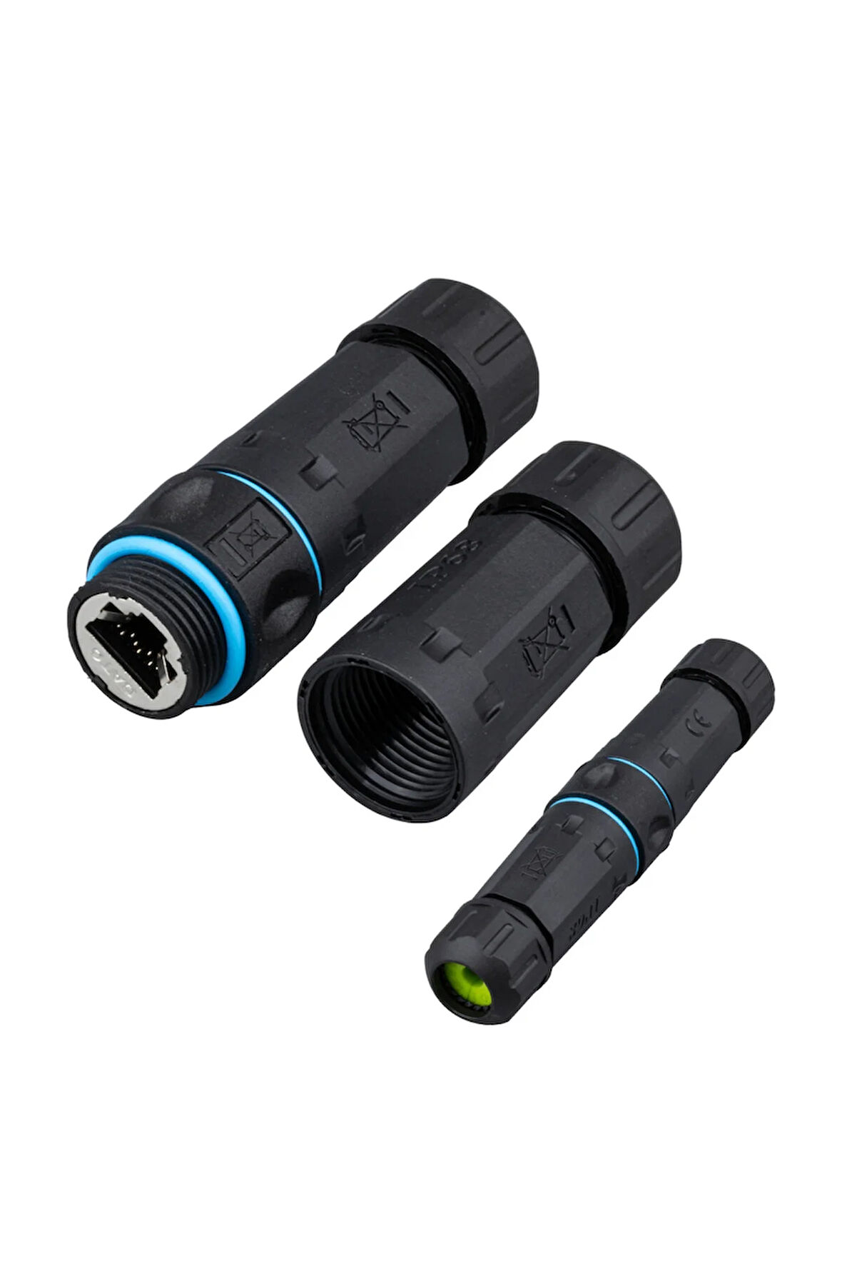 MN6 MN809F MN809F Dişi-Dişi IP68 Su Geçirmez RJ45 Konnektör-Dış Mekân Endüstriyel Ethernet Bağlantısı