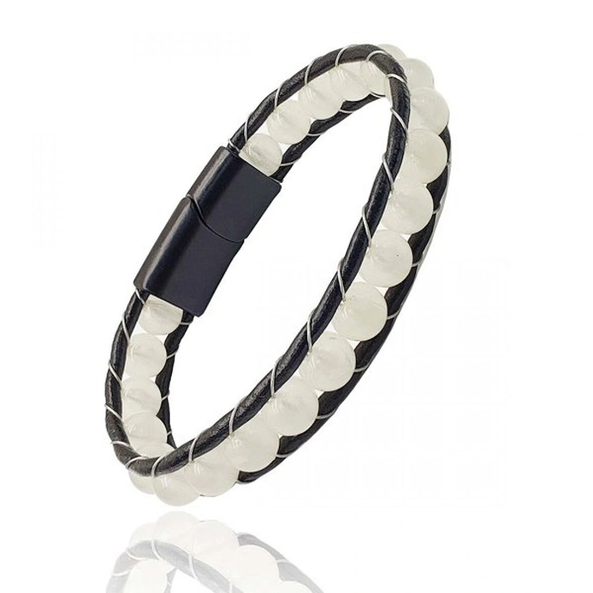 Moncuk Design Neon Fosforlu Deri Çelik Bilelklik 33512B2D8M6