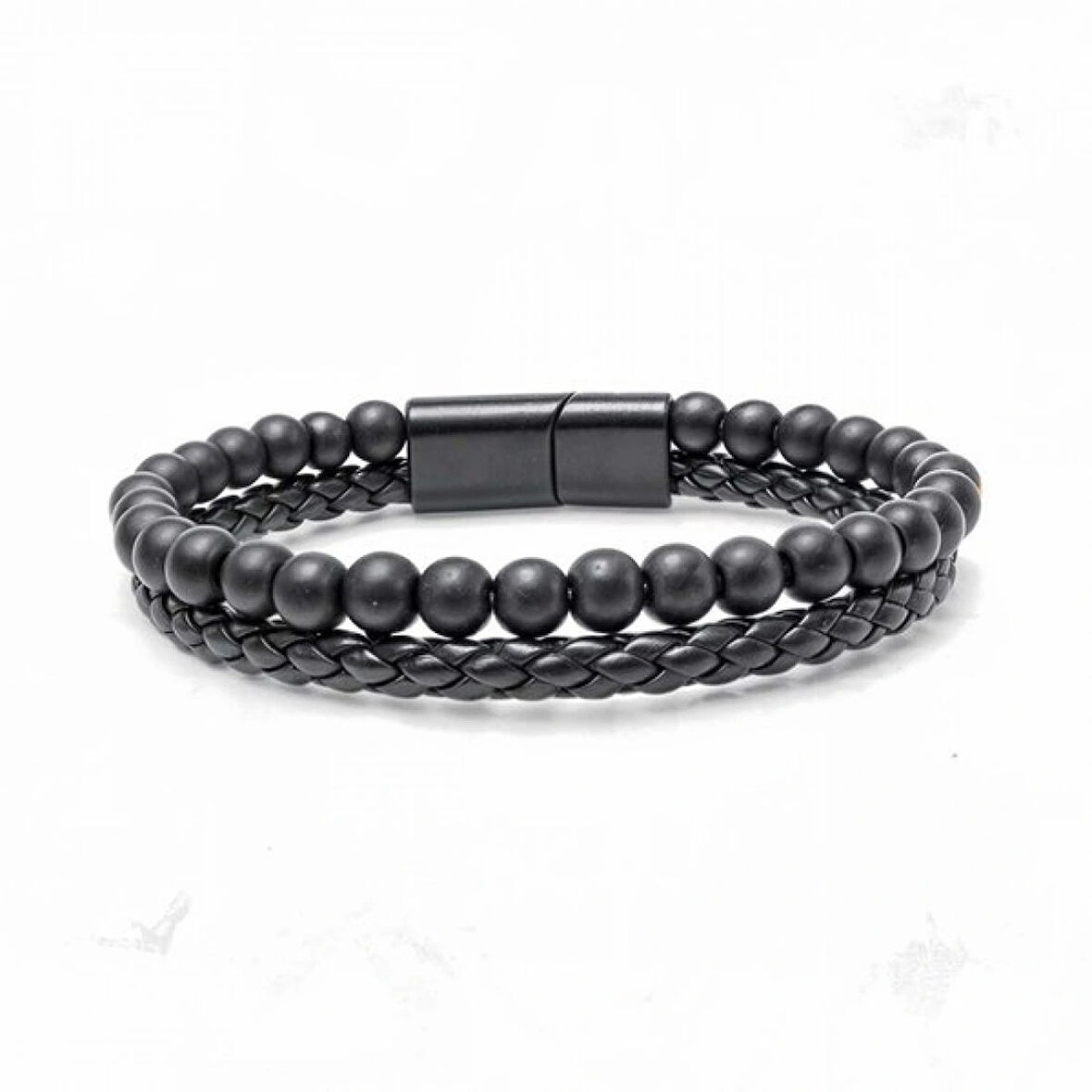 Moncuk Design Oniks Doğaltaş Ve Deri Erkek Bileklik 33512B7D1