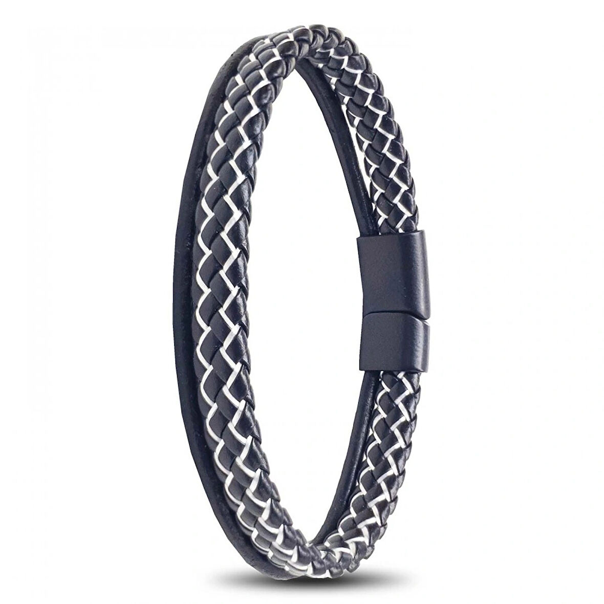 Moncuk Design Siyah Beyaz Renk Çoklu Deri Bileklik 33513B5D7