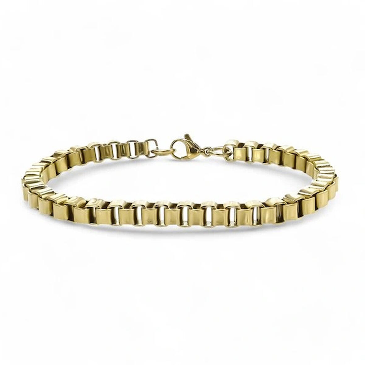 Moncuk Design Köşeli Arnavut Zincir Çelik Zincir Bileklik 3351CZB1D25