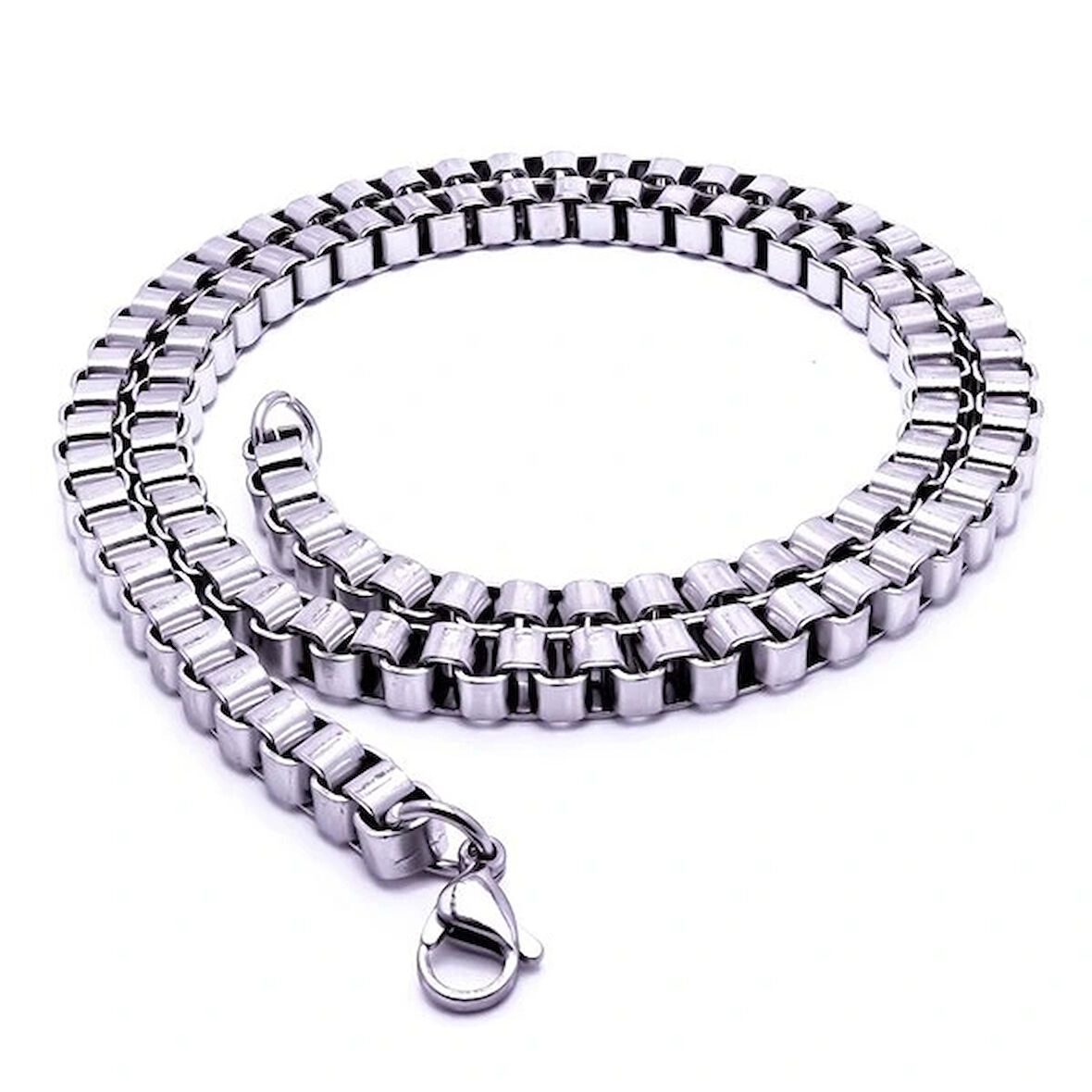 Moncuk Design Kare Arnavut Çelik Kolye 6Mm 3351CEK031