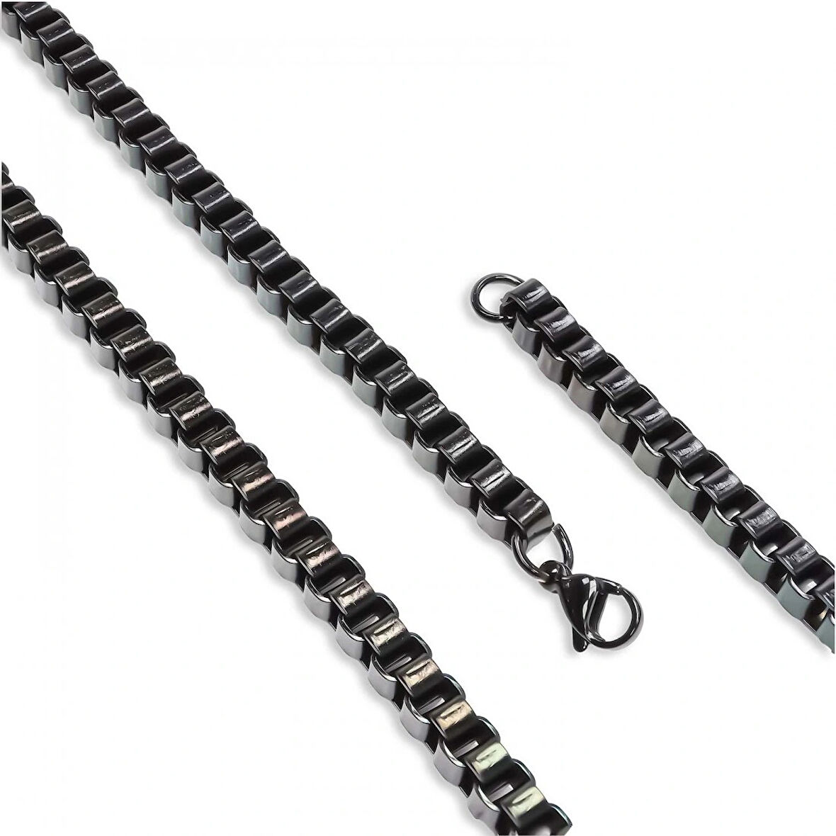 Moncuk Design Kare Arnavut Çelik Kolye 6Mm 3351CEK033