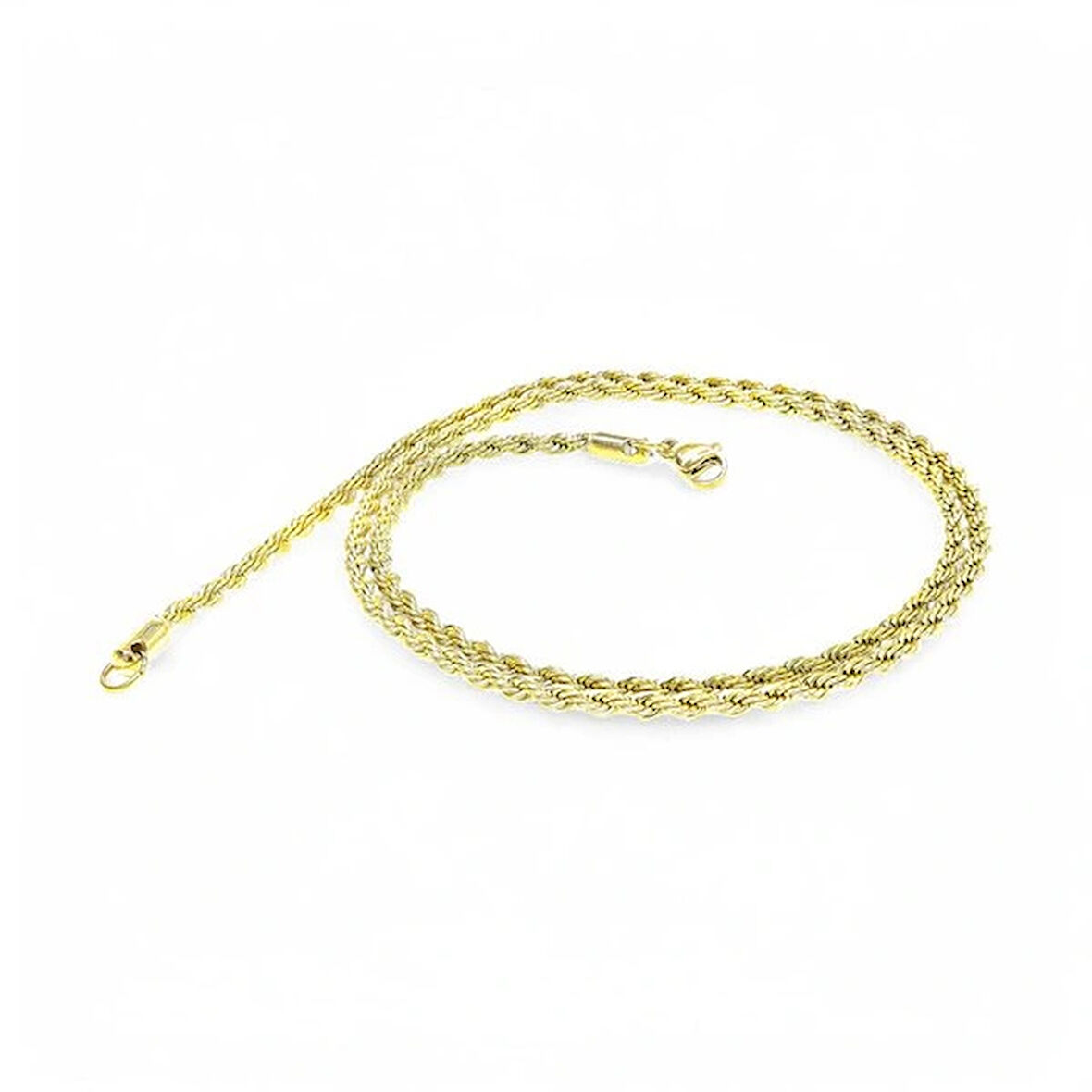 Moncuk Design Sarı Sarmal Çelik Kolye 3Mm 3351CEK010