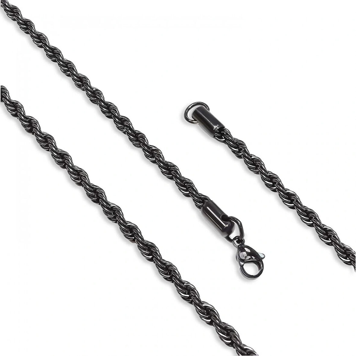 Moncuk Design Sarmal Halat Çelik Kolye 4Mm 3351CEK056