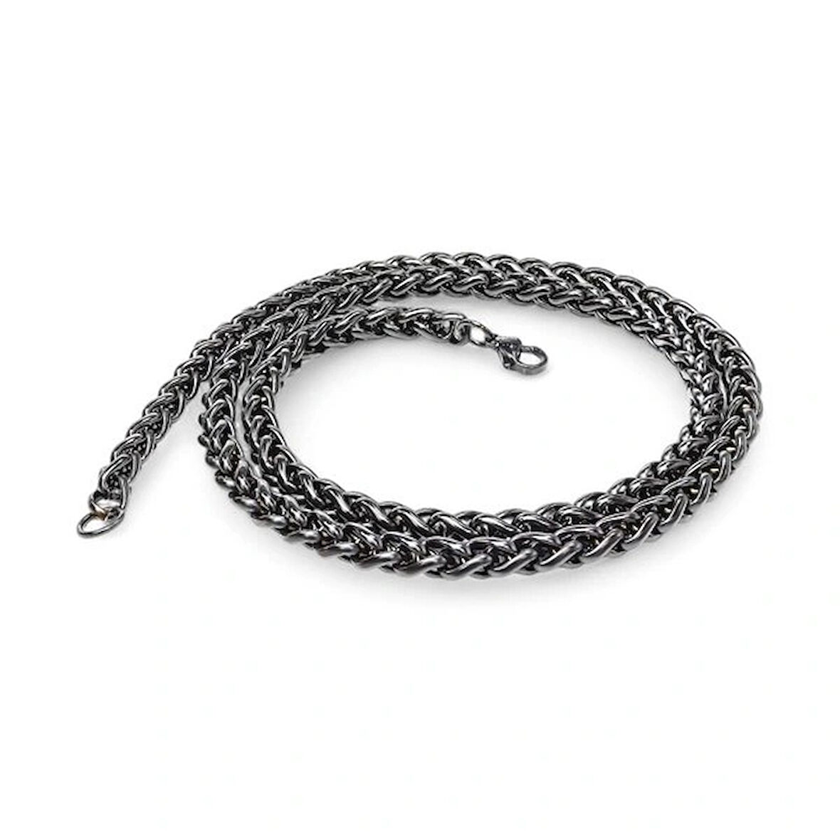 Moncuk Design Siyah Renk Çelik Kolye 6Mm 3351CEK019