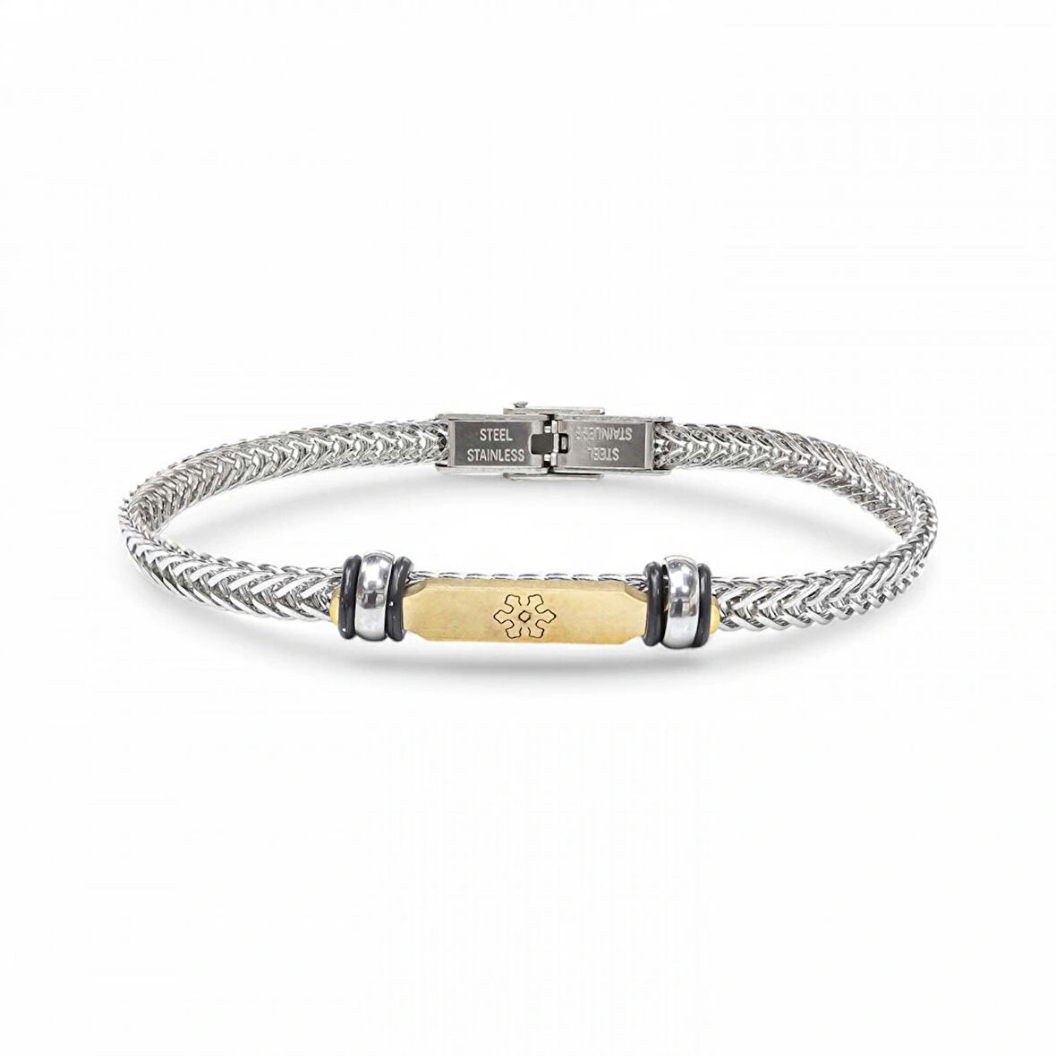 Moncuk Design Maltese Cross Çelik Hasır Örgülü Ayarlanabilir Bileklik 33511G5D1M