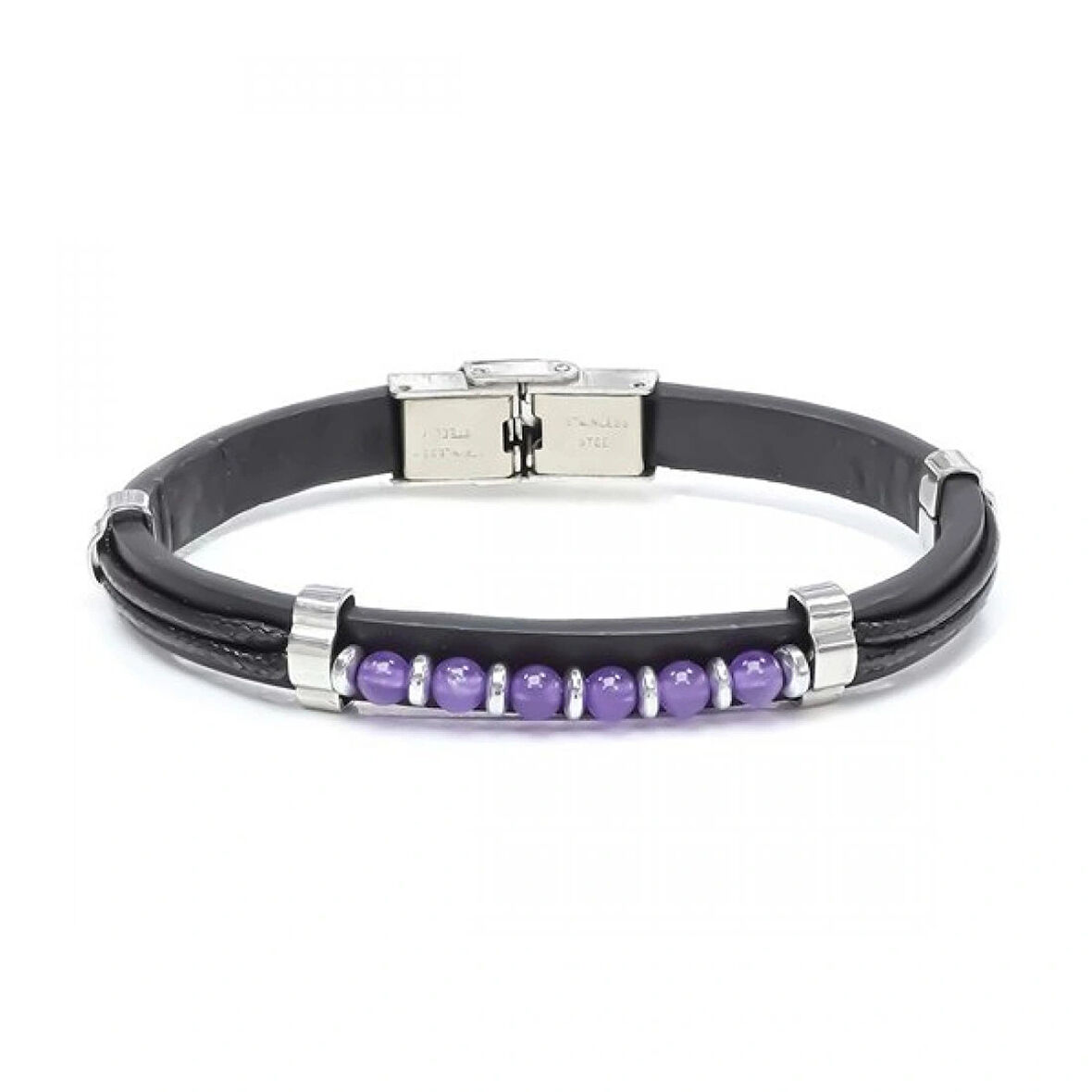 Moncuk Design Ametist Taşlı Deri Bileklik 33511G6D3M