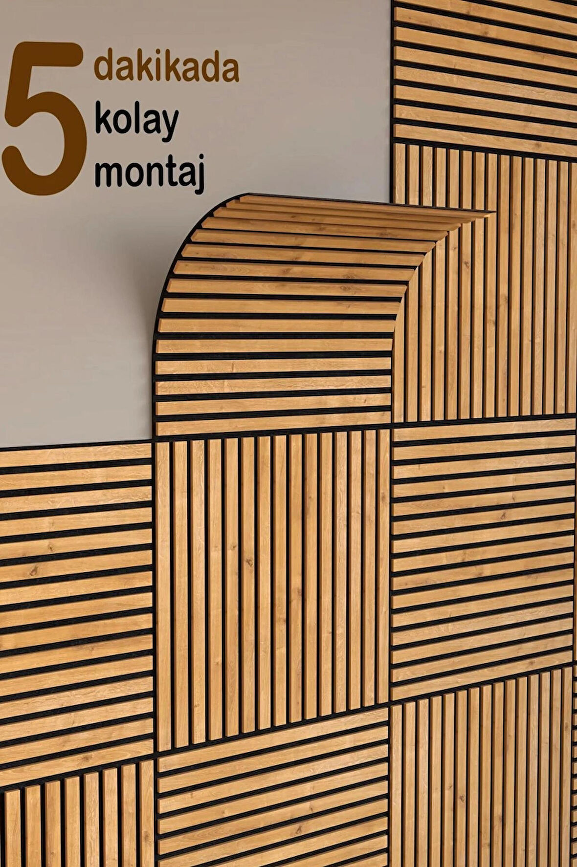WİNFLEX MİNİ EKO AKUSTİK AHŞAP PANEL  SAFİR MEŞE- 60X60CM