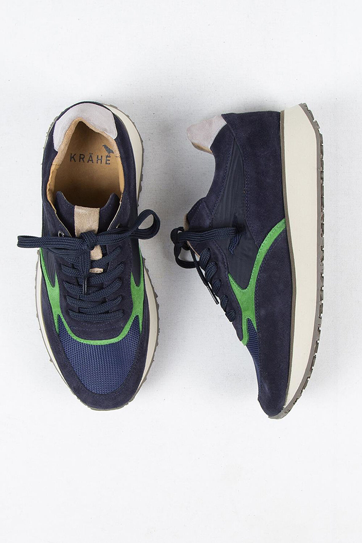 Krahe Calista Erkek Hakiki Deri Bağcıklı Laci-Yeşil Sneakers
