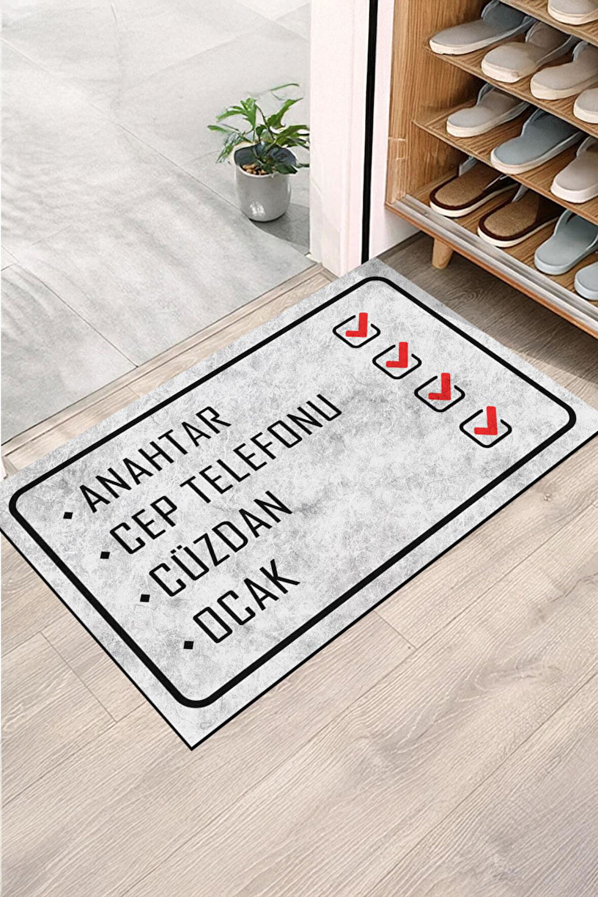 Monnhein Kapı Önü Paspası - Modern ve Şık Kapı Paspası | Ev, Ofis ve Dış Mekân Kullanımı İçin (Günlük Hatırlatma)