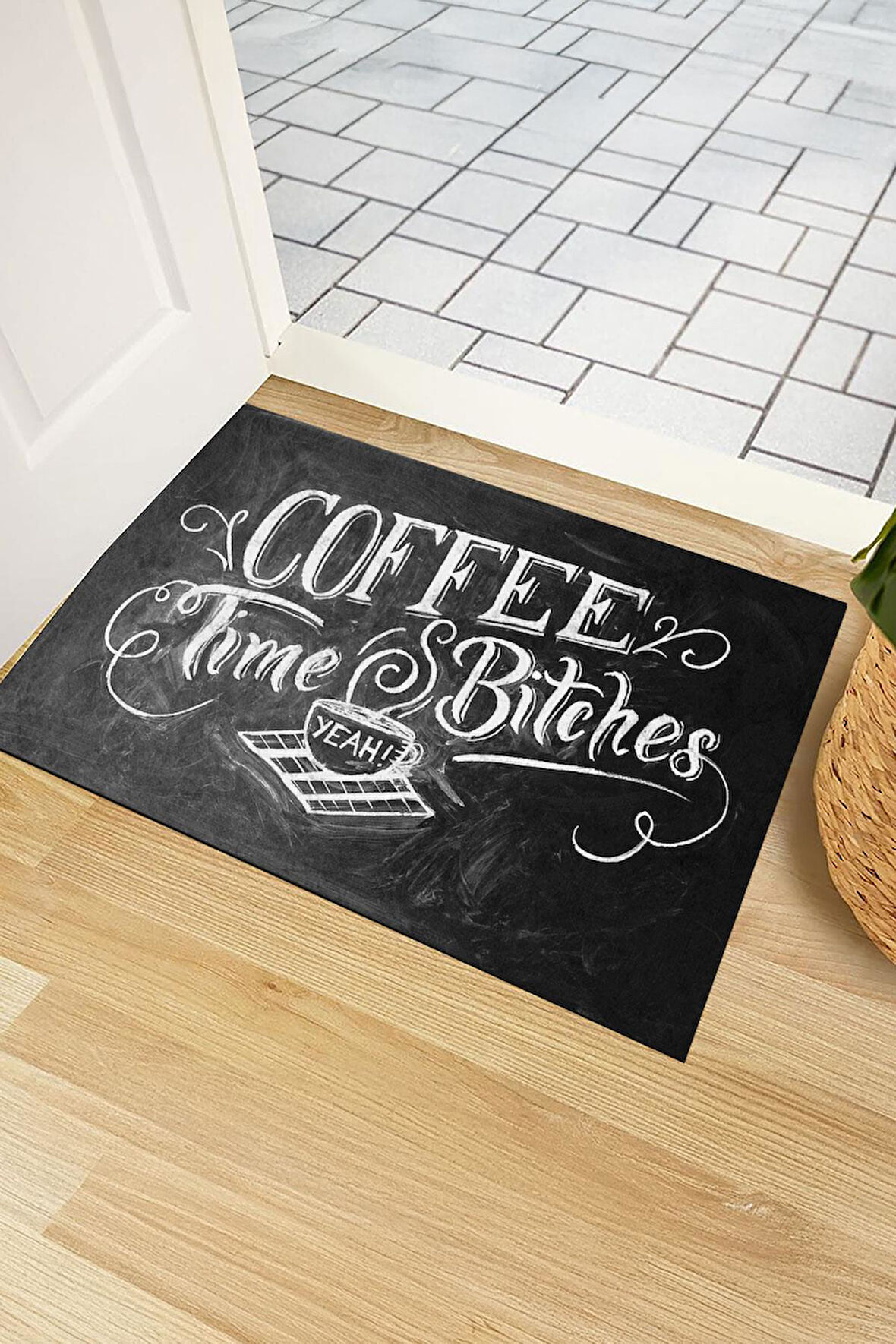 Monnhein Kapı Önü Paspası - Modern ve Şık Kapı Paspası | Ev, Ofis ve Dış Mekân Kullanımı İçin (Latte) (Caffe Time Bitc..)