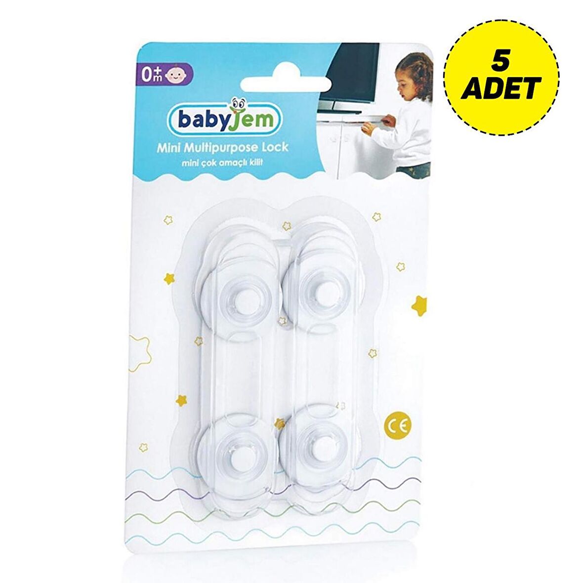 Babyjem ART-059 Mini Çok Amaçlı 2Li Kilit (5 Adet)