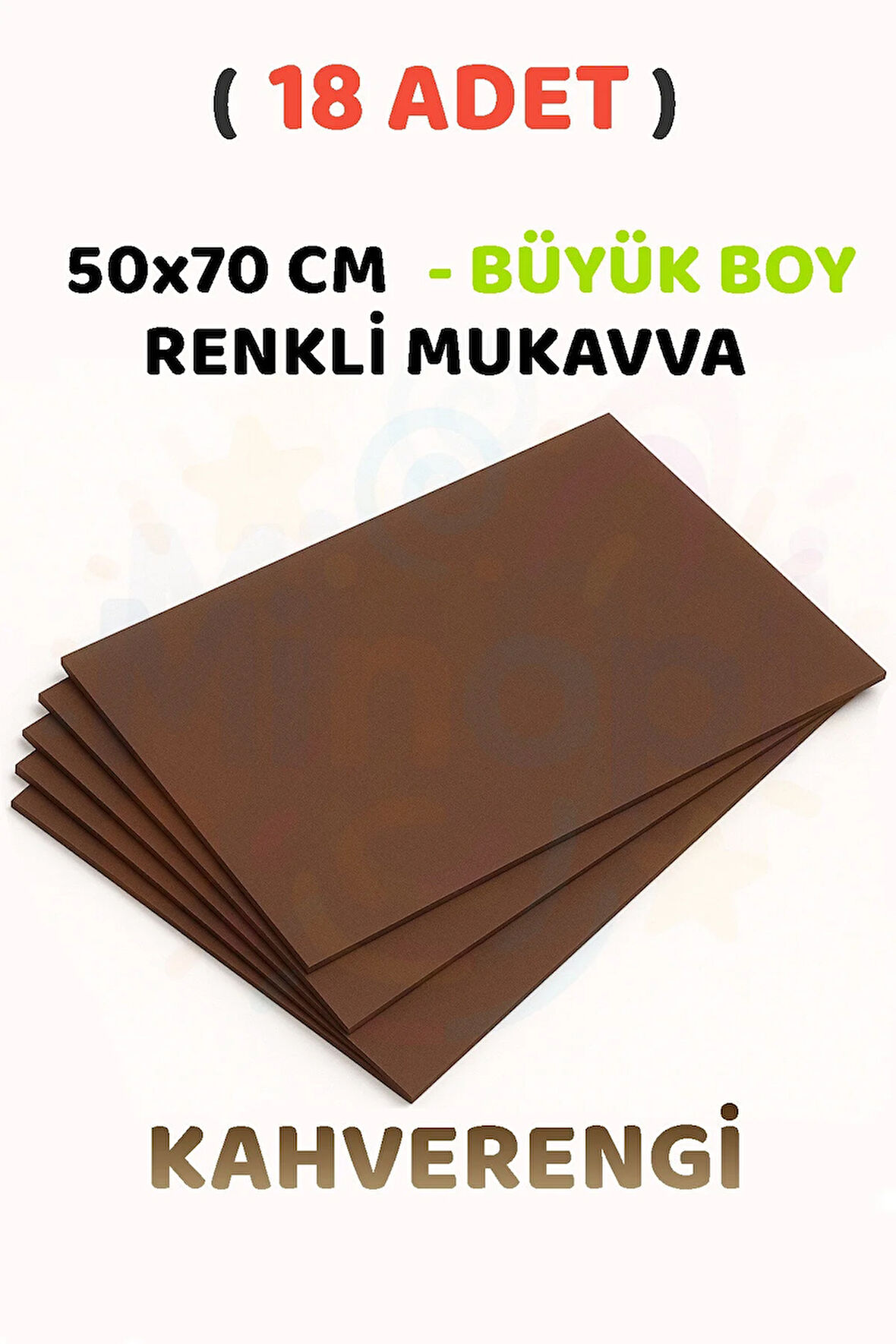 Kahverengi Renkli Mukavva 18 Adet 50x70 cm Sert Karton Mukavva