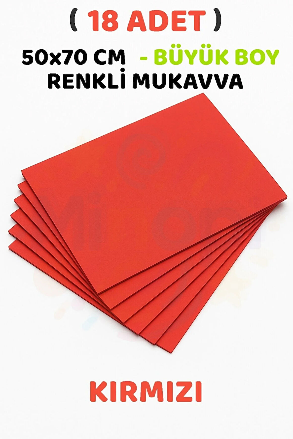 Kırmızı Renkli Mukavva 18 Adet 50x70 cm Sert Karton Mukavva