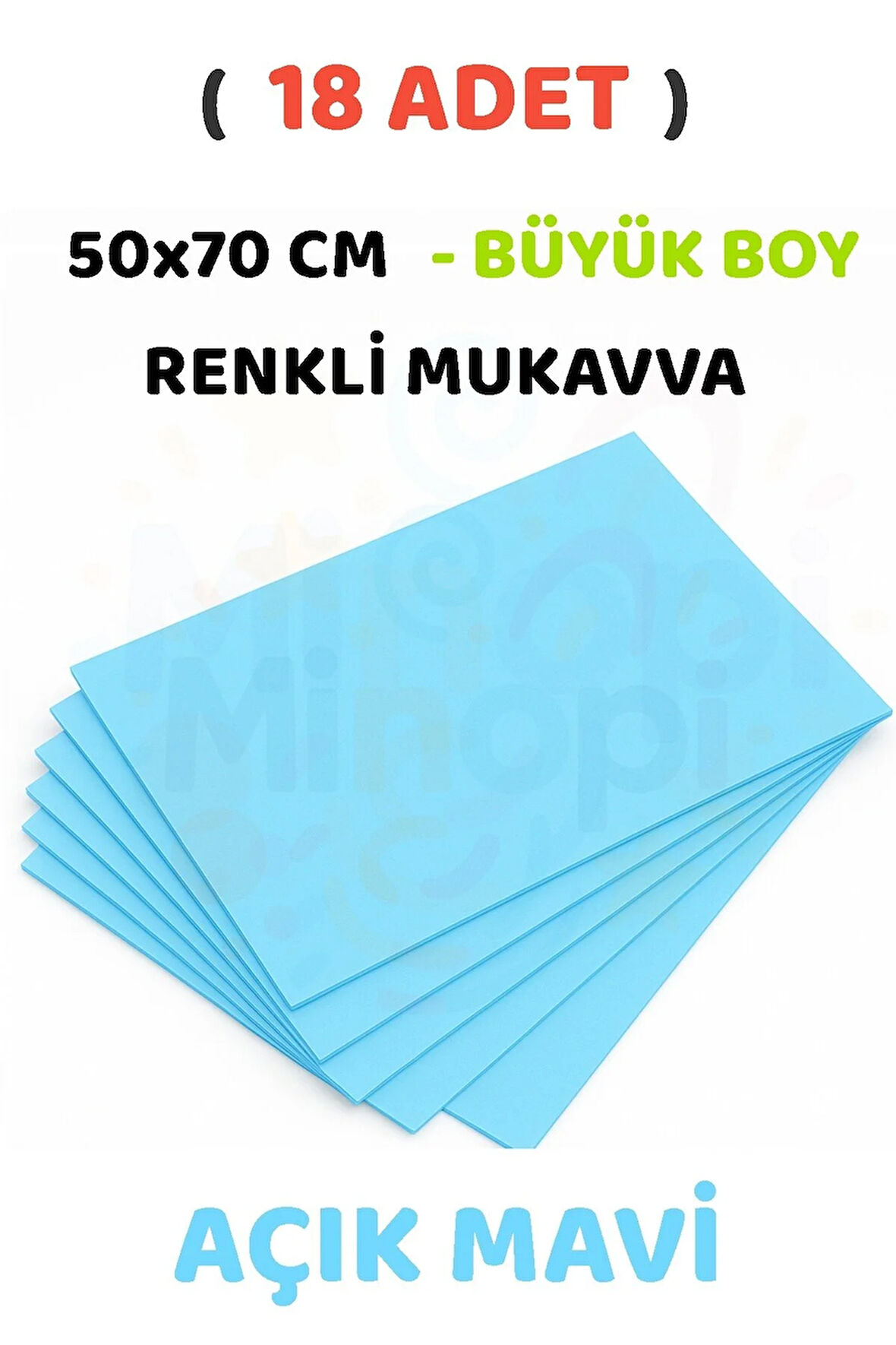 Koyu Mavi Renkli Mukavva 18 Adet 50x70 cm Sert Karton Mukavva