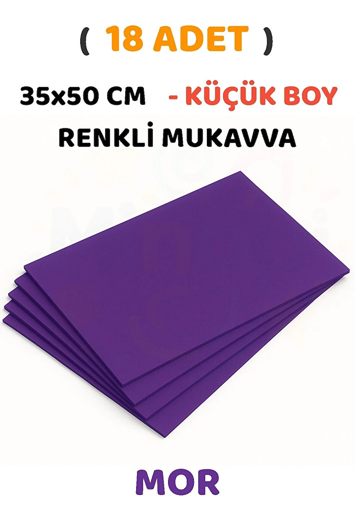 Mor Renkli Mukavva 18 Adet 35x50 cm Sert Karton Mukavva