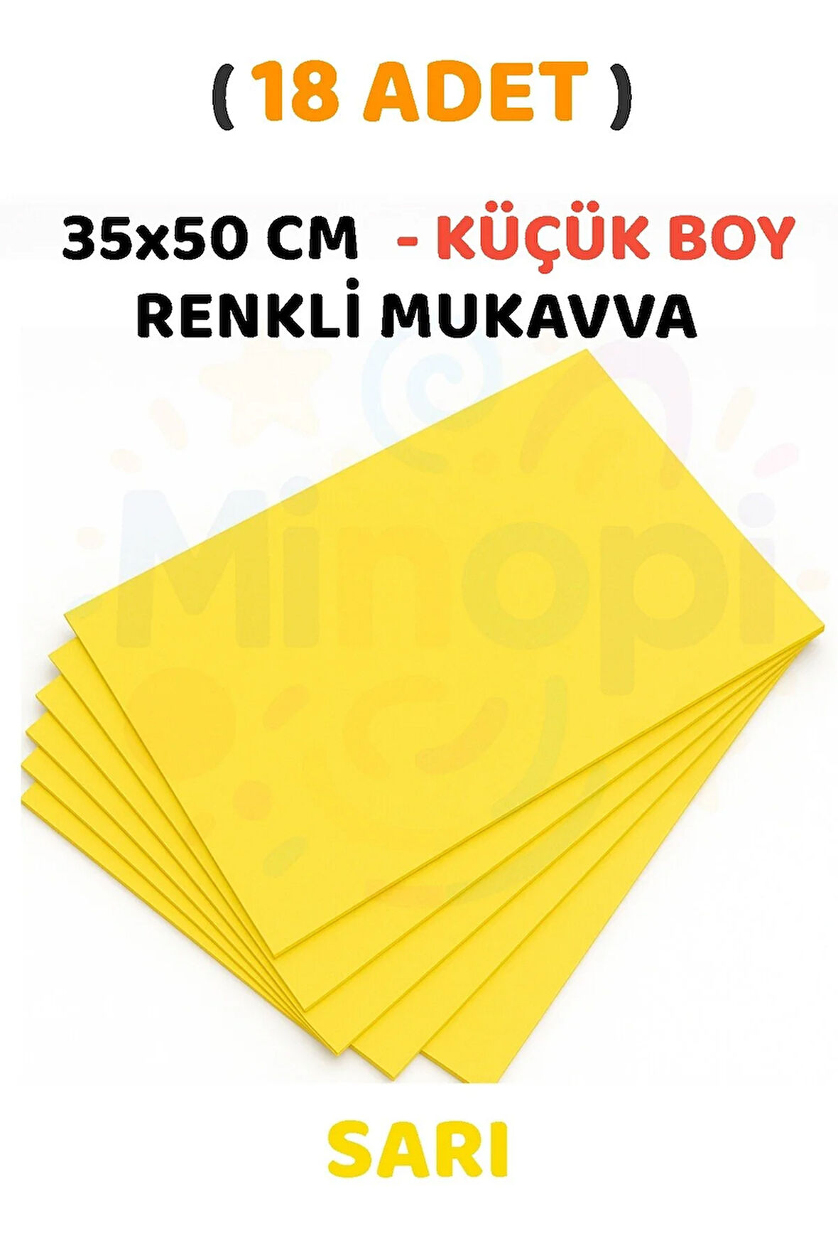 Sarı Renkli Mukavva 18 Adet 35x50 cm Sert Karton Mukavva