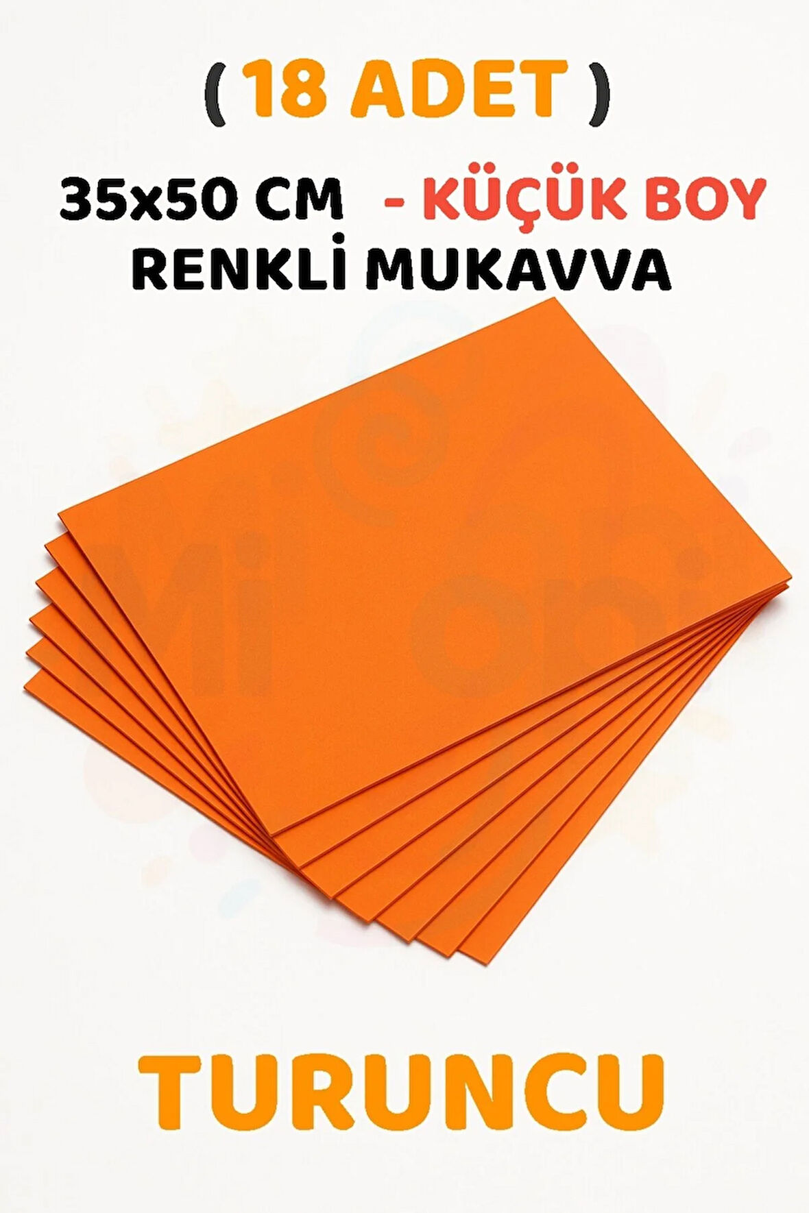 Turuncu Renkli Mukavva 18 Adet 35x50 cm Sert Karton Mukavva