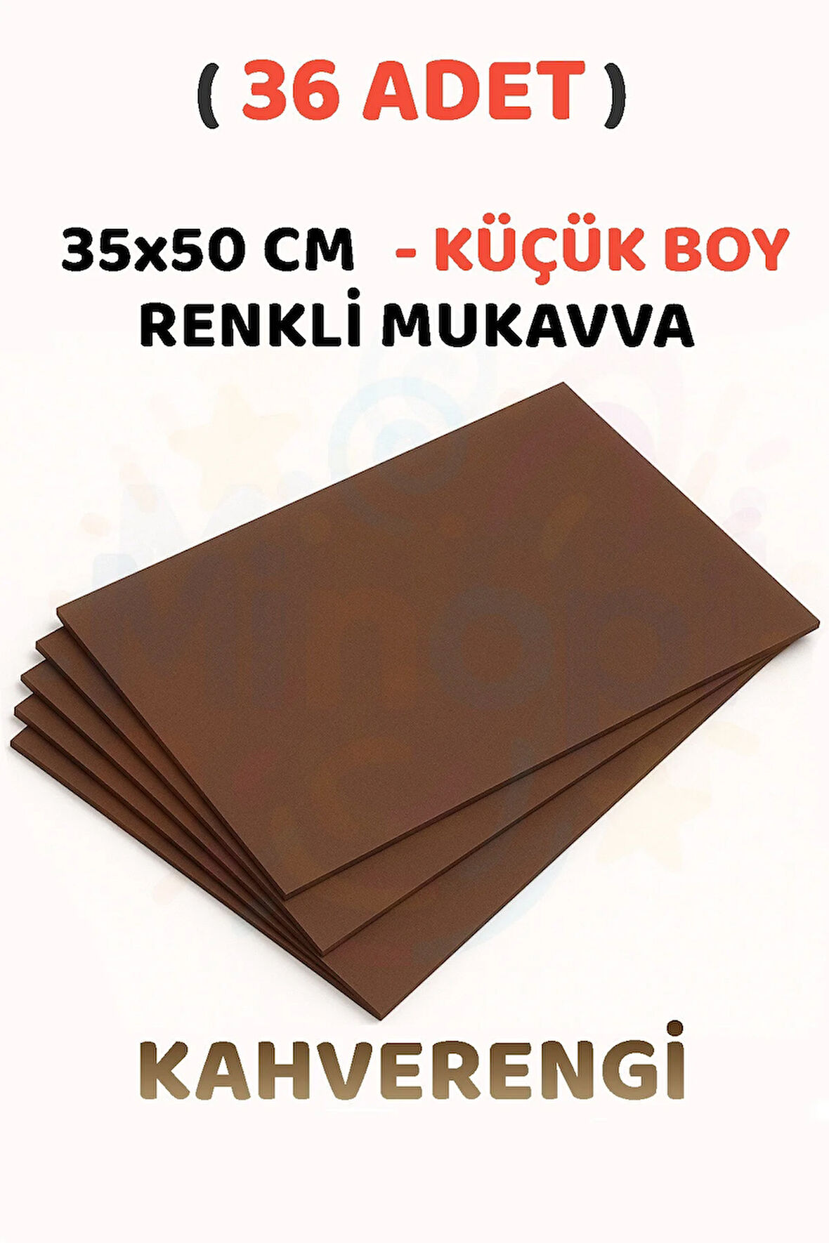 Kahverengi Renkli Mukavva 36 Adet 35x50 cm Sert Karton Mukavva