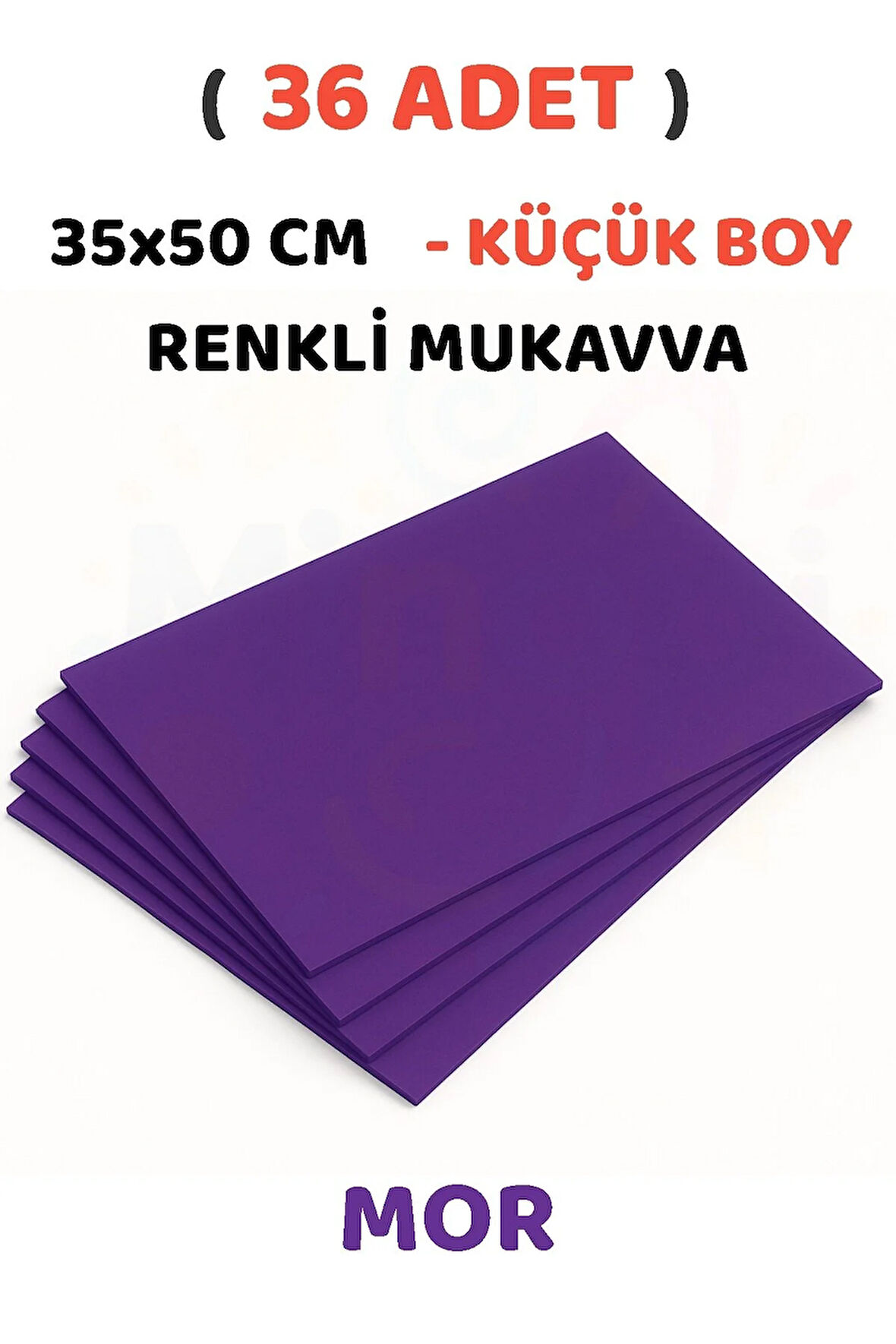 Mor Renkli Mukavva 36 Adet 35x50 cm Sert Karton Mukavva