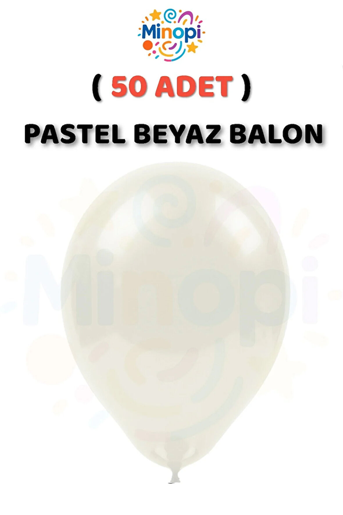 ( 50 Adet ) Beyaz Balon 12'' Lateks Pastel Balon Doğum Günü Organizasyon Süsleme