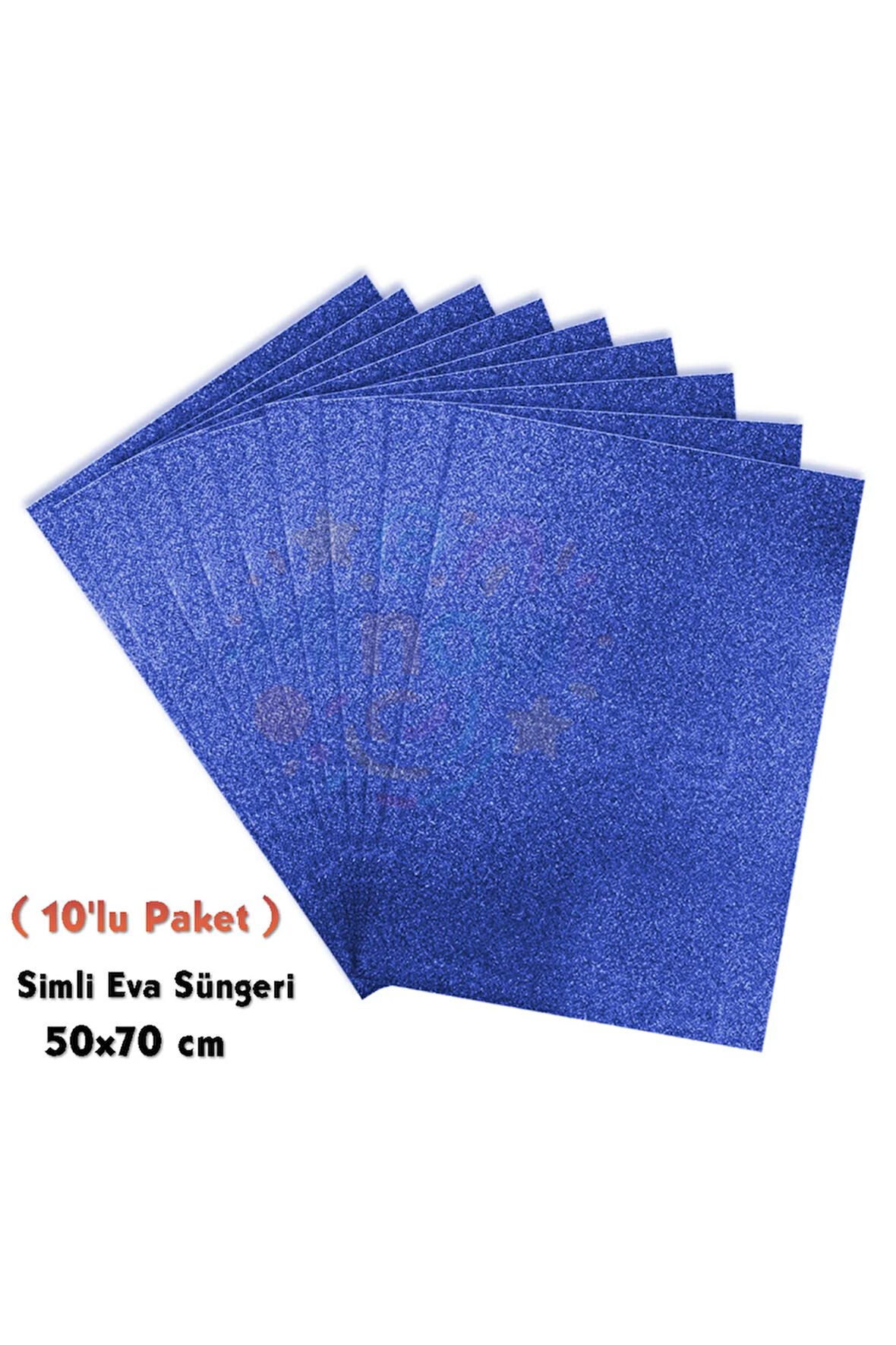 Mavi Renkli Simli Eva Süngeri 50X70 cm 10'lu Paket 1.5 mm