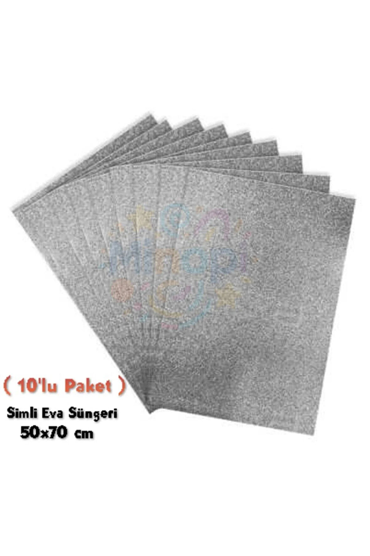 Gümüş Renkli Simli Eva Süngeri 50X70 cm 10'lu Paket 1.5 mm