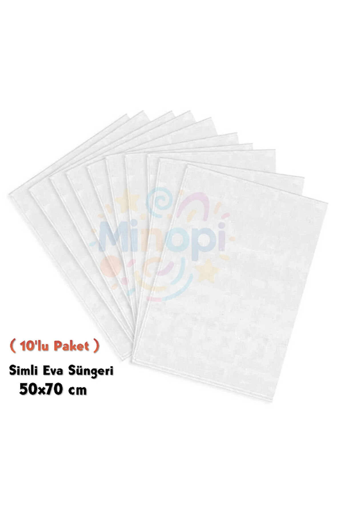 BeyazRenkli Simli Eva Süngeri 50X70 cm 10'lu Paket 1.5 mm