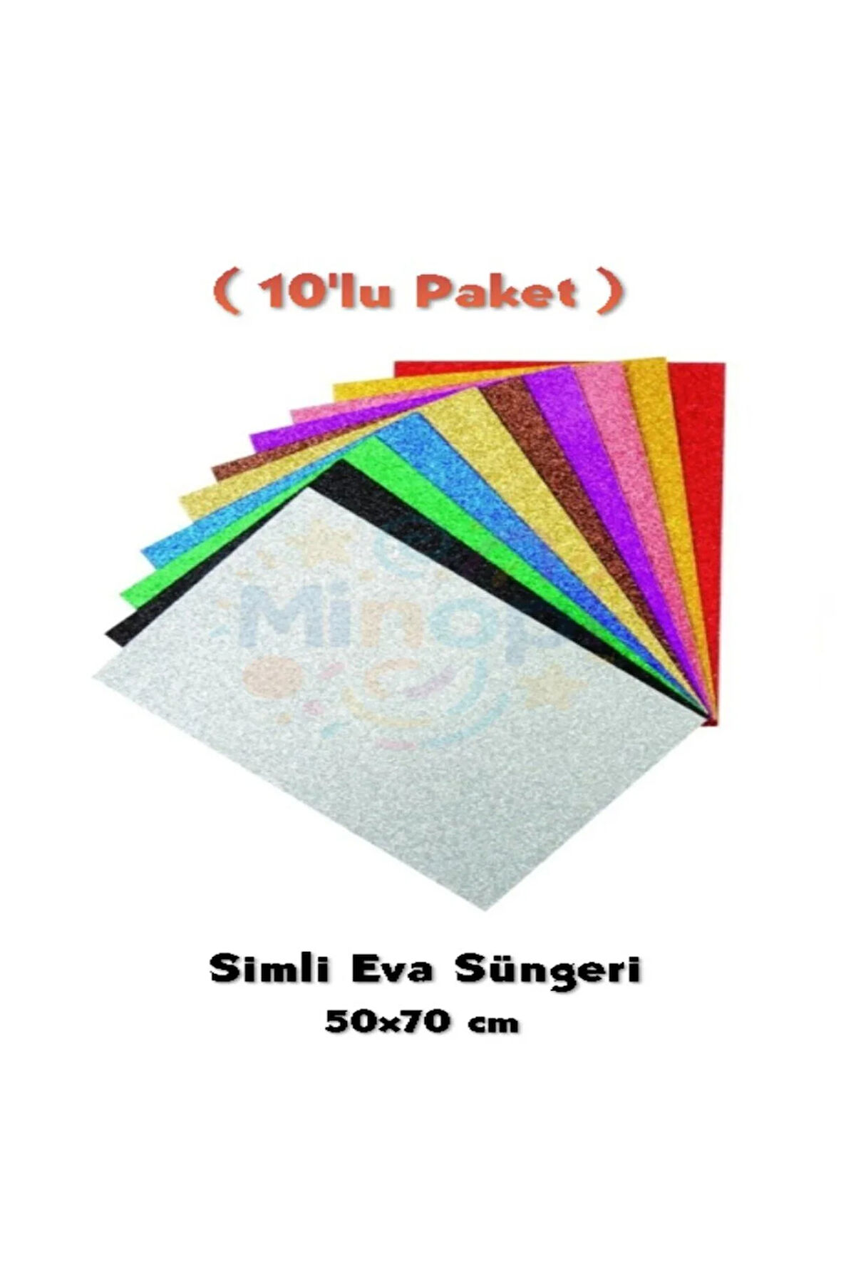 10 Renk Simli Eva Süngeri 50X70 cm 10'lu Paket 1.5 mm