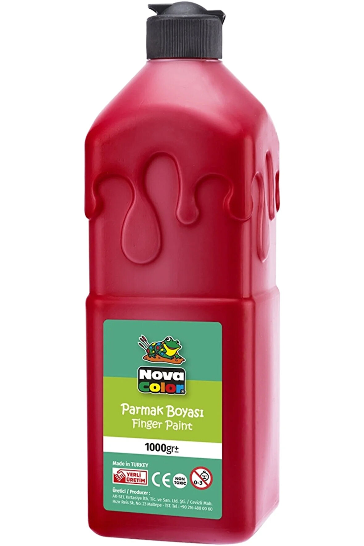 Kırmızı Parmak Boyası Nova Color 1000 ml - Kolay Silinebilir