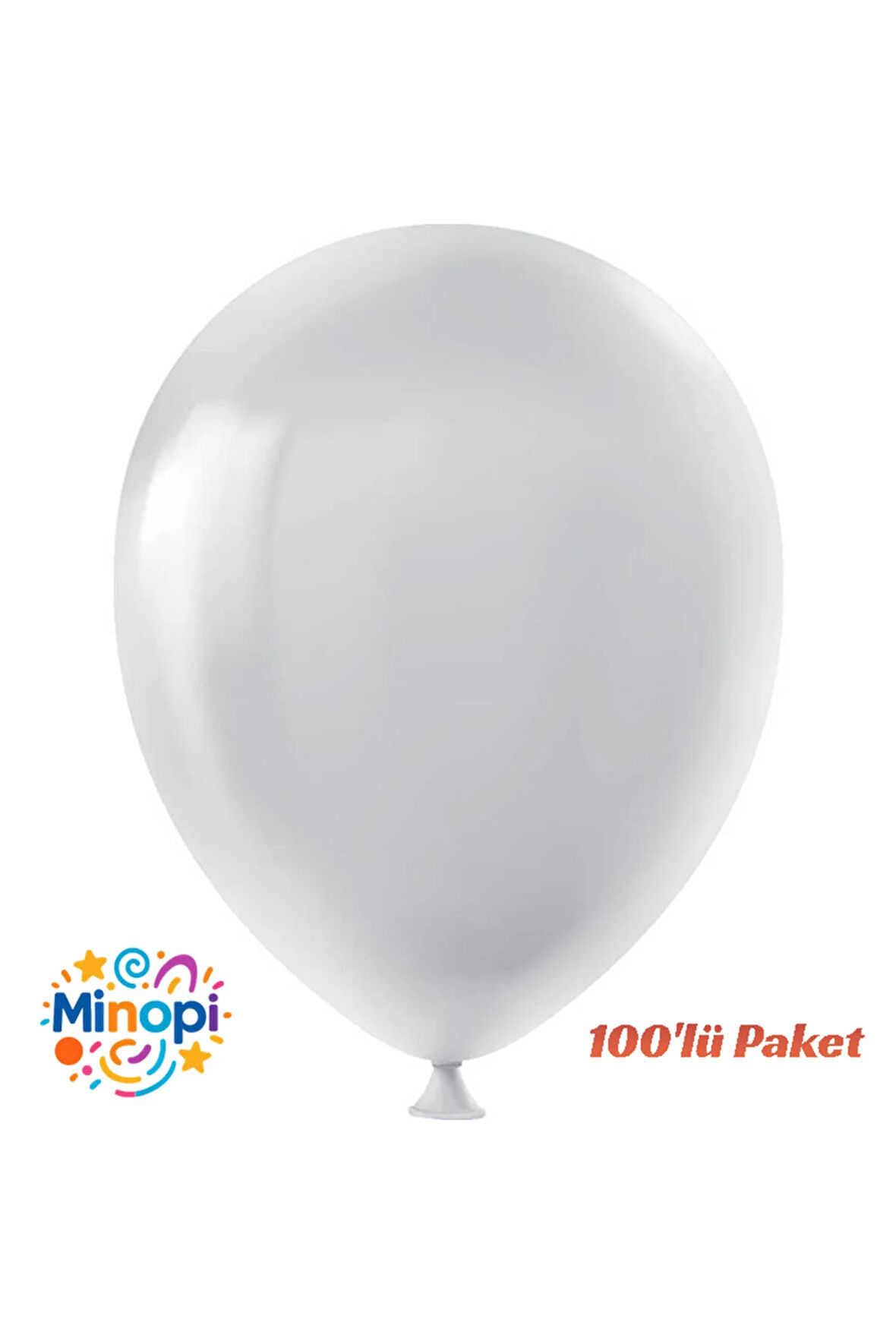 Gri Balon Desensiz Renkli Lateks Balon Normal Ebat 100'lü Paket