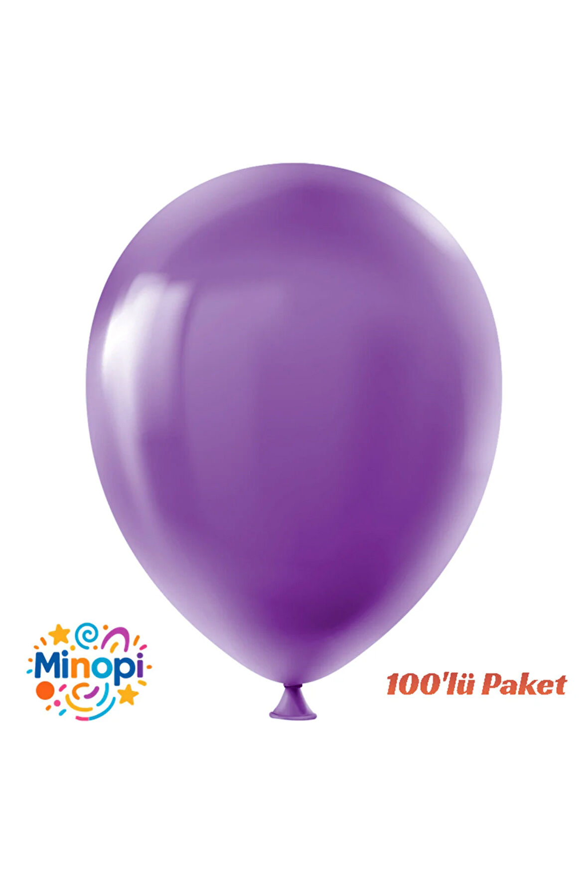 Mor Balon Desensiz Renkli Lateks Balon Normal Ebat 100'lü Paket