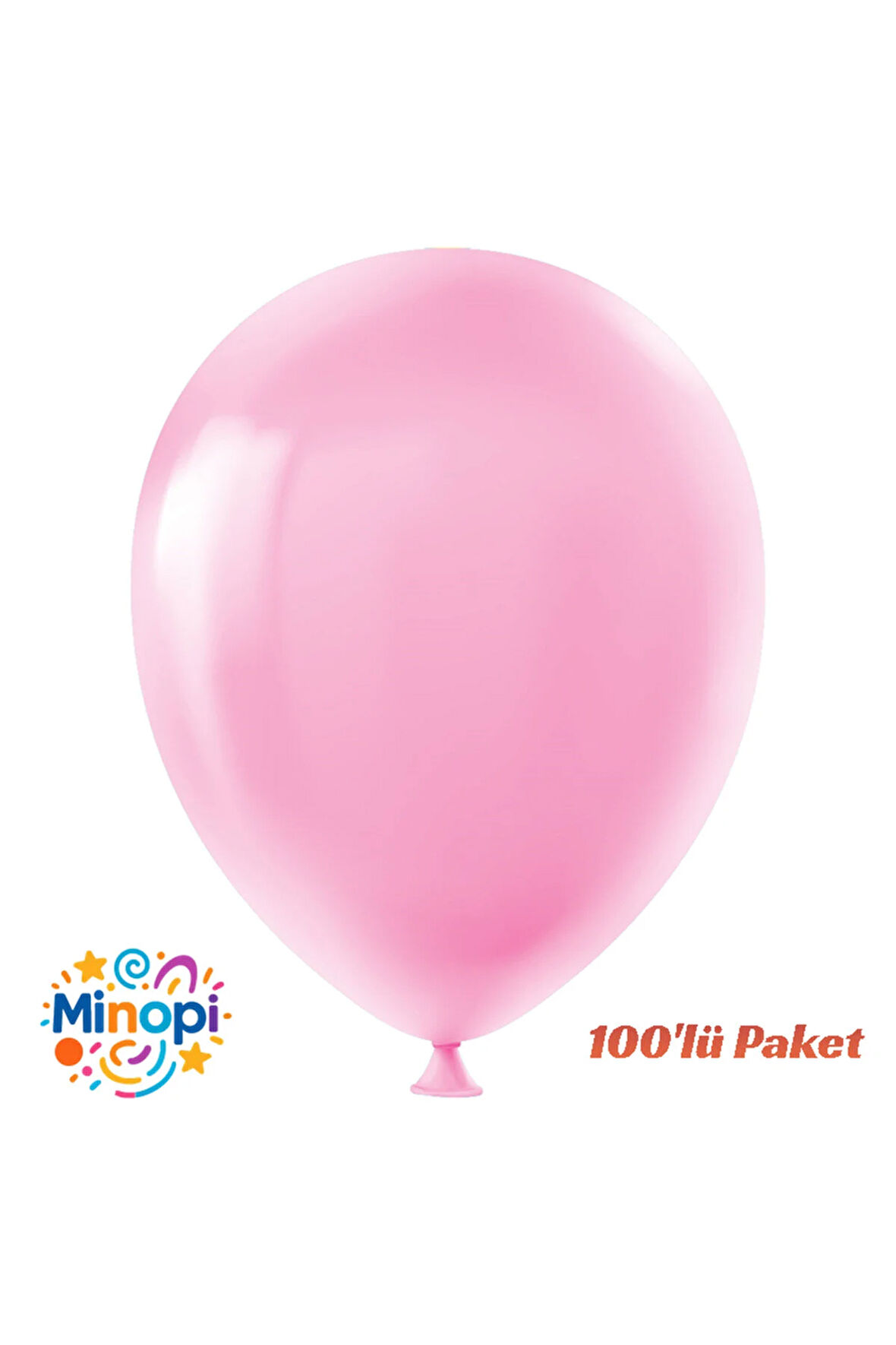 Pembe Balon Desensiz Renkli Lateks Balon Normal Ebat 100'lü Paket