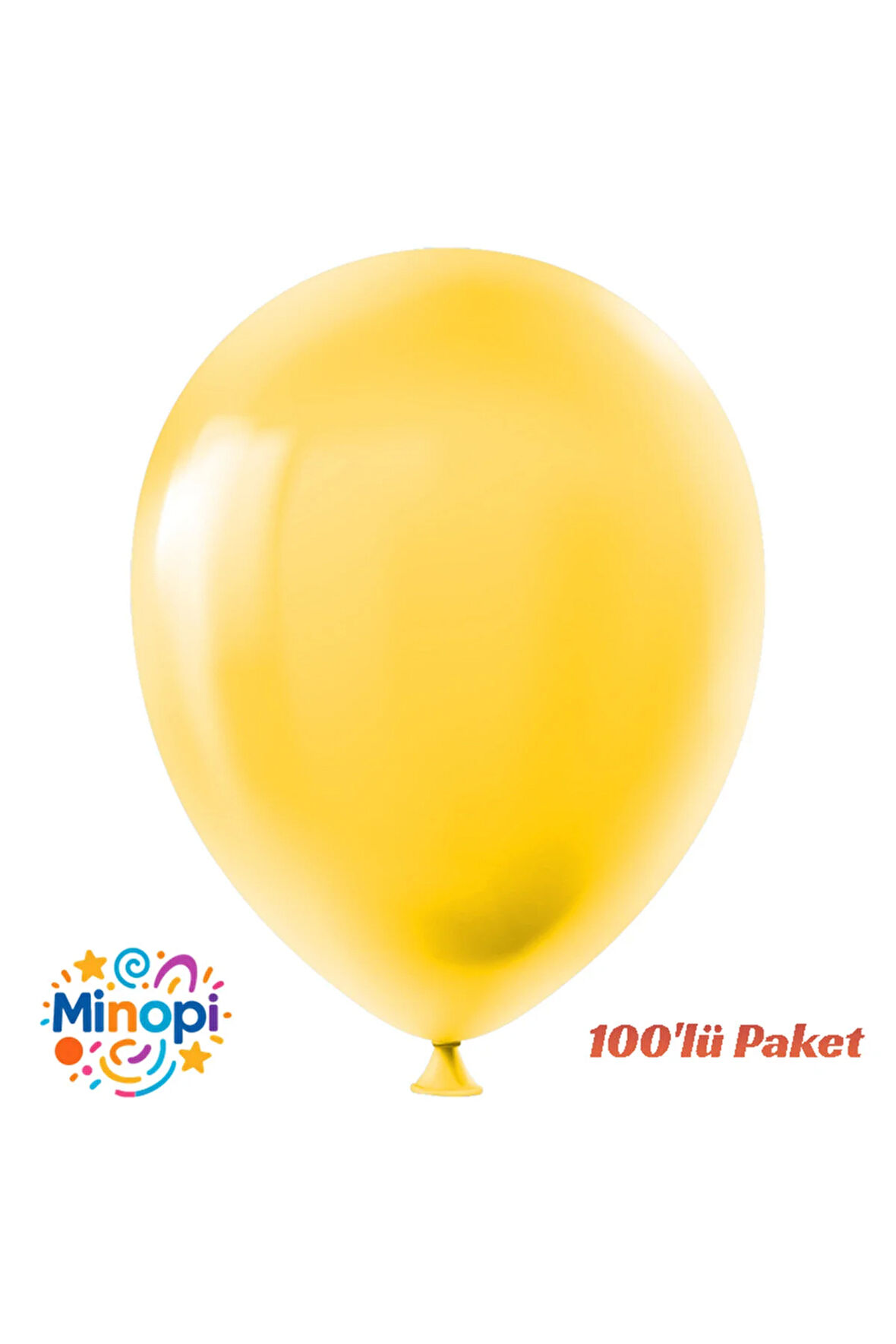 Sarı Balon Desensiz Renkli Lateks Balon Normal Ebat 100'lü Paket