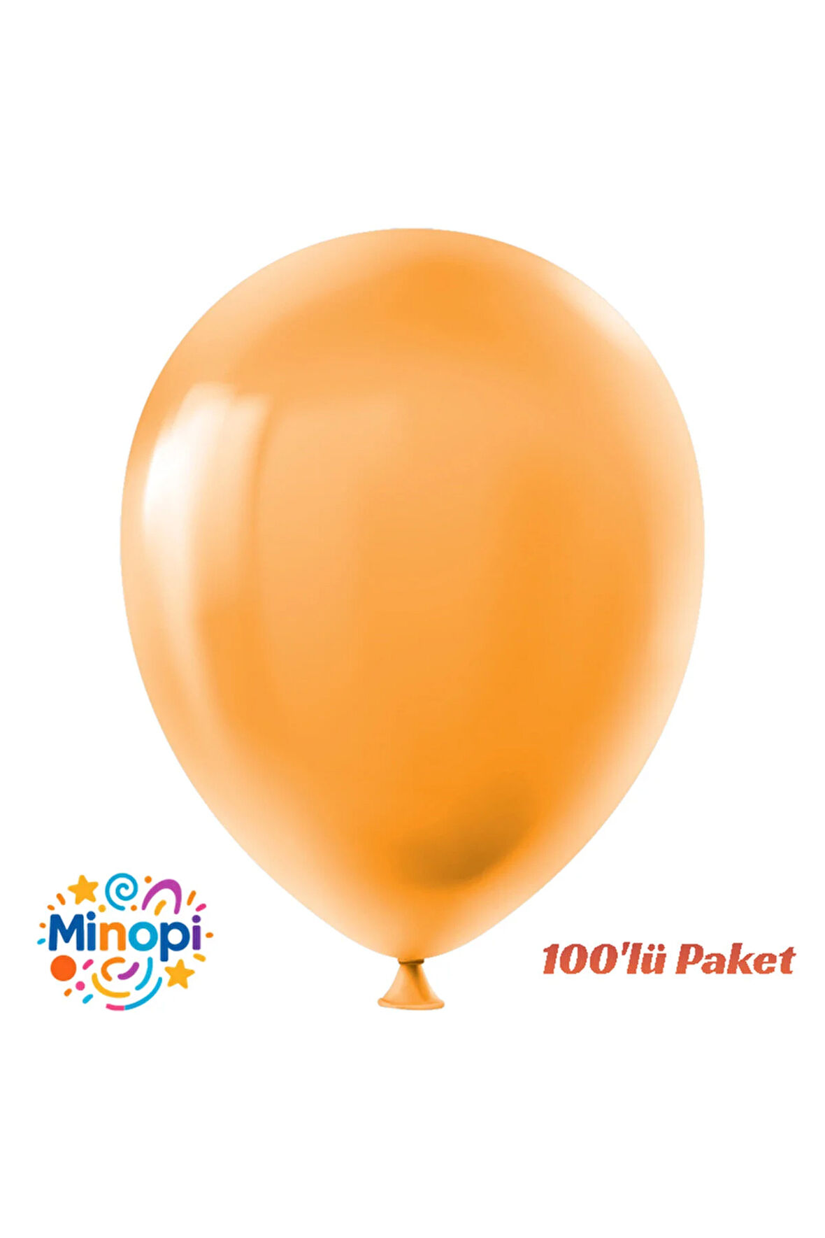 Turuncu Balon Desensiz Renkli Lateks Balon Normal Ebat 100'lü Paket