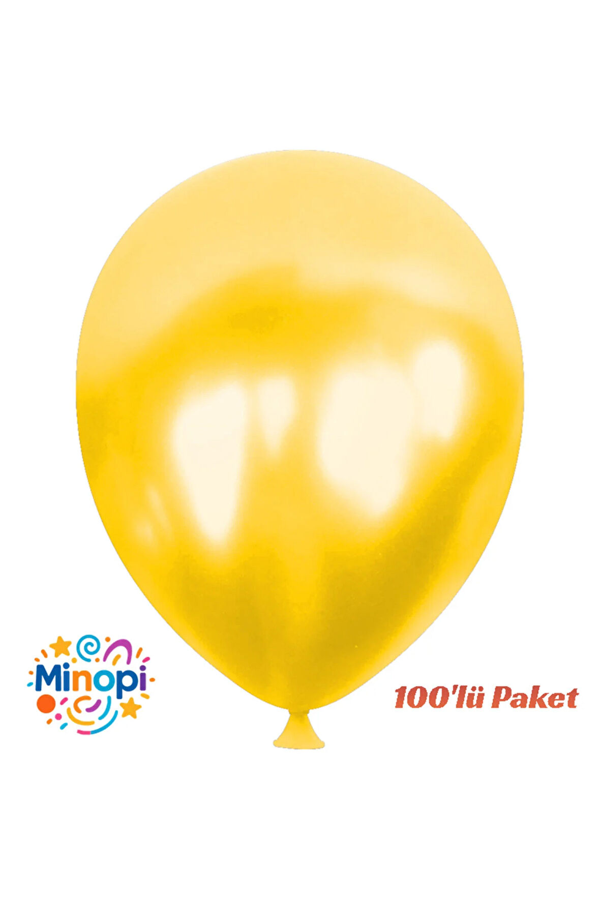 Sarı Balon Desensiz Renkli Balon Metalik Balon Normal Ebat 100'lü Paket