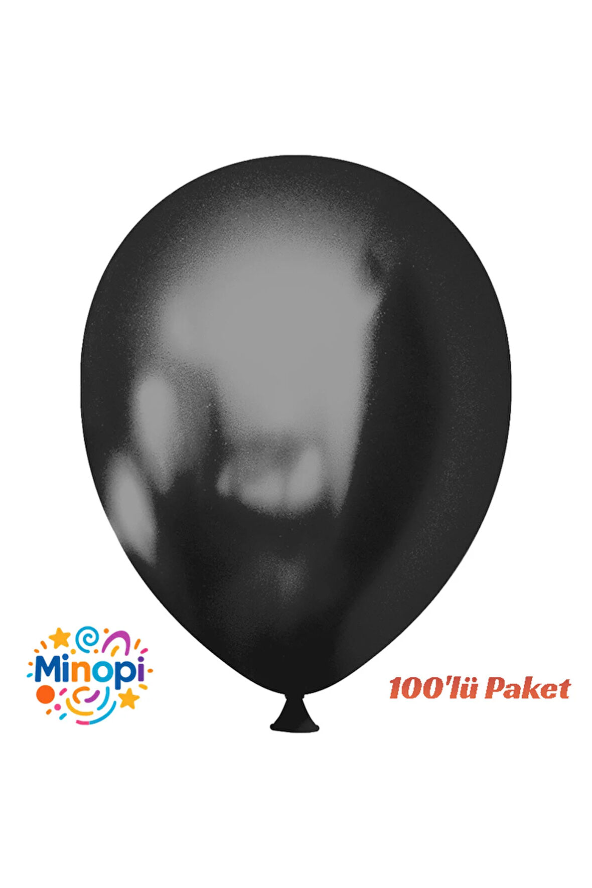 Siyah Balon Desensiz Renkli Balon Metalik Balon Normal Ebat 100'lü Paket