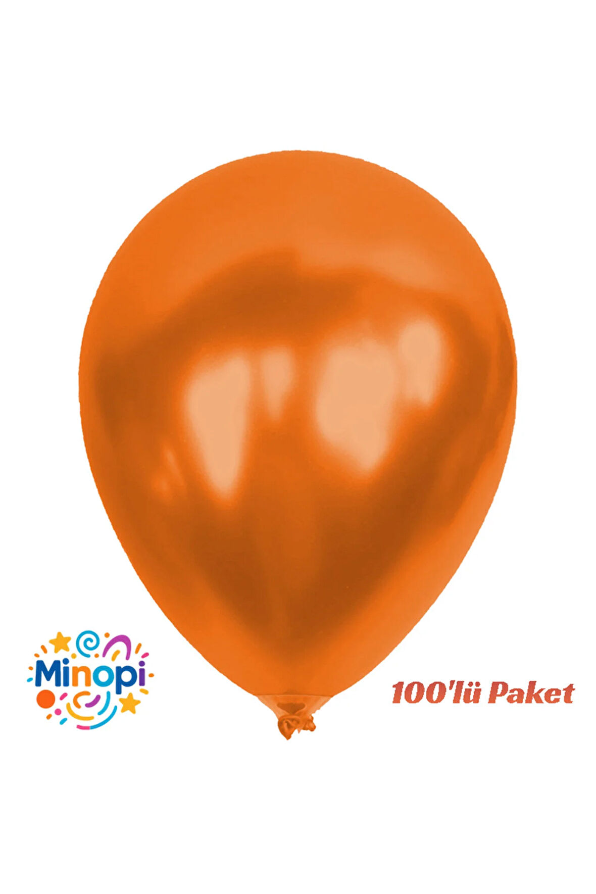 Turuncu Balon Desensiz Renkli Balon Metalik Balon Normal Ebat 100'lü Paket