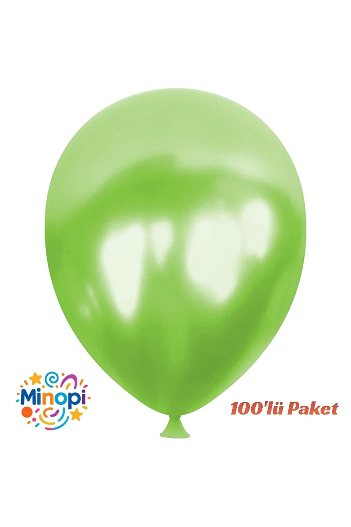 Yeşil Balon Desensiz Renkli Balon Metalik Balon Normal Ebat 100'lü Paket