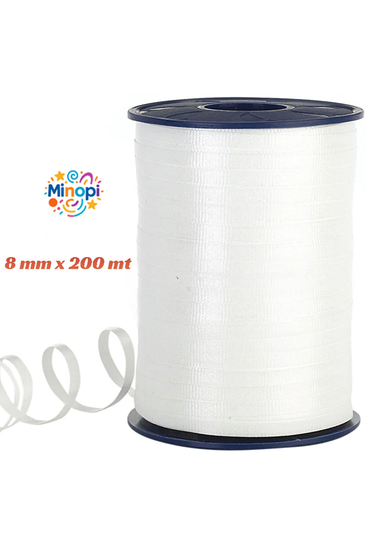 Beyaz Rafya Balon ipi 8 mm x 200 mt Pastel Renk