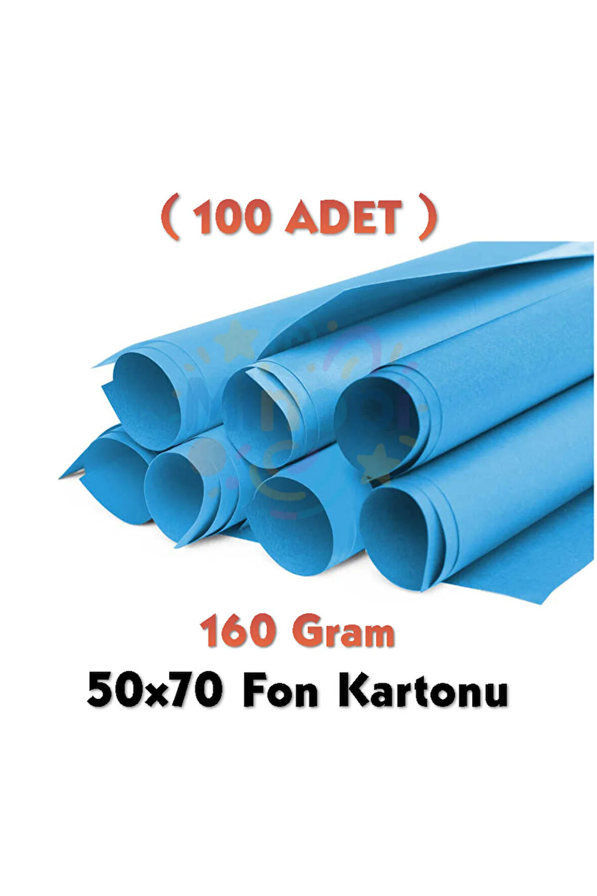 Koyu Mavi Fon Kartonu 50x70 cm 100'lü Paket 160 gr Renkli Fon Kartonu