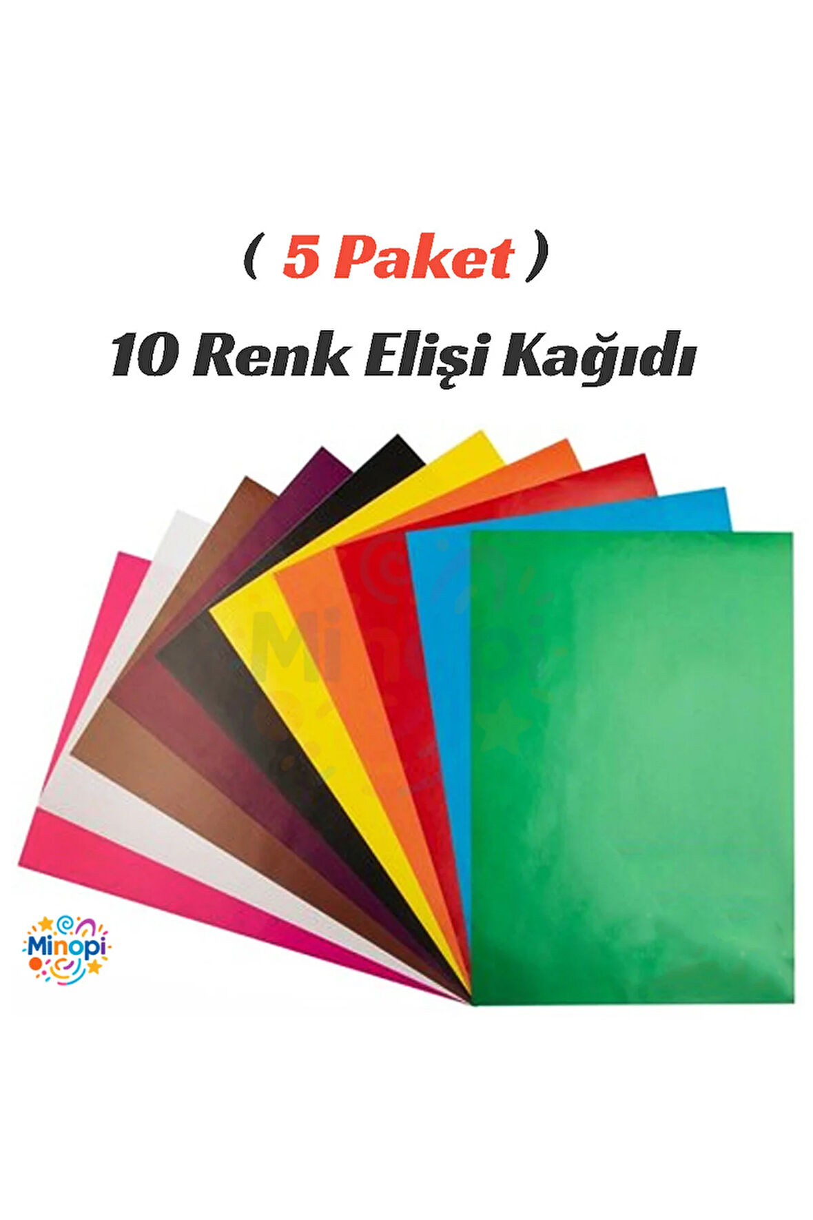 5 Paket Elişi Kağıdı 20x30 Paketi 10'lu Hobi Tasarım Anaokulu Kreş Malzemesi