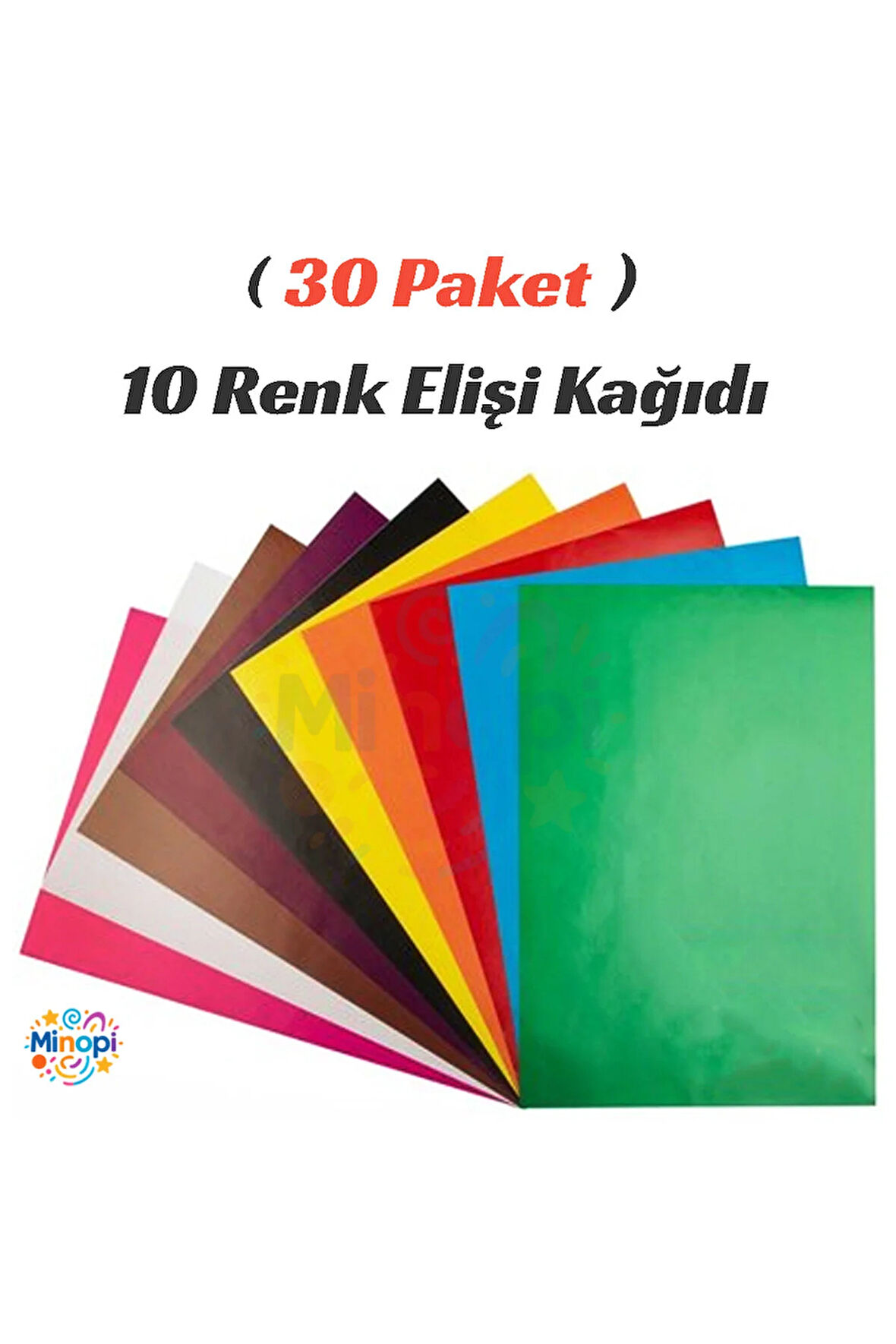 30 Paket Elişi Kağıdı 20x30 Paketi 10'lu Hobi Tasarım Anaokulu Kreş Malzemesi