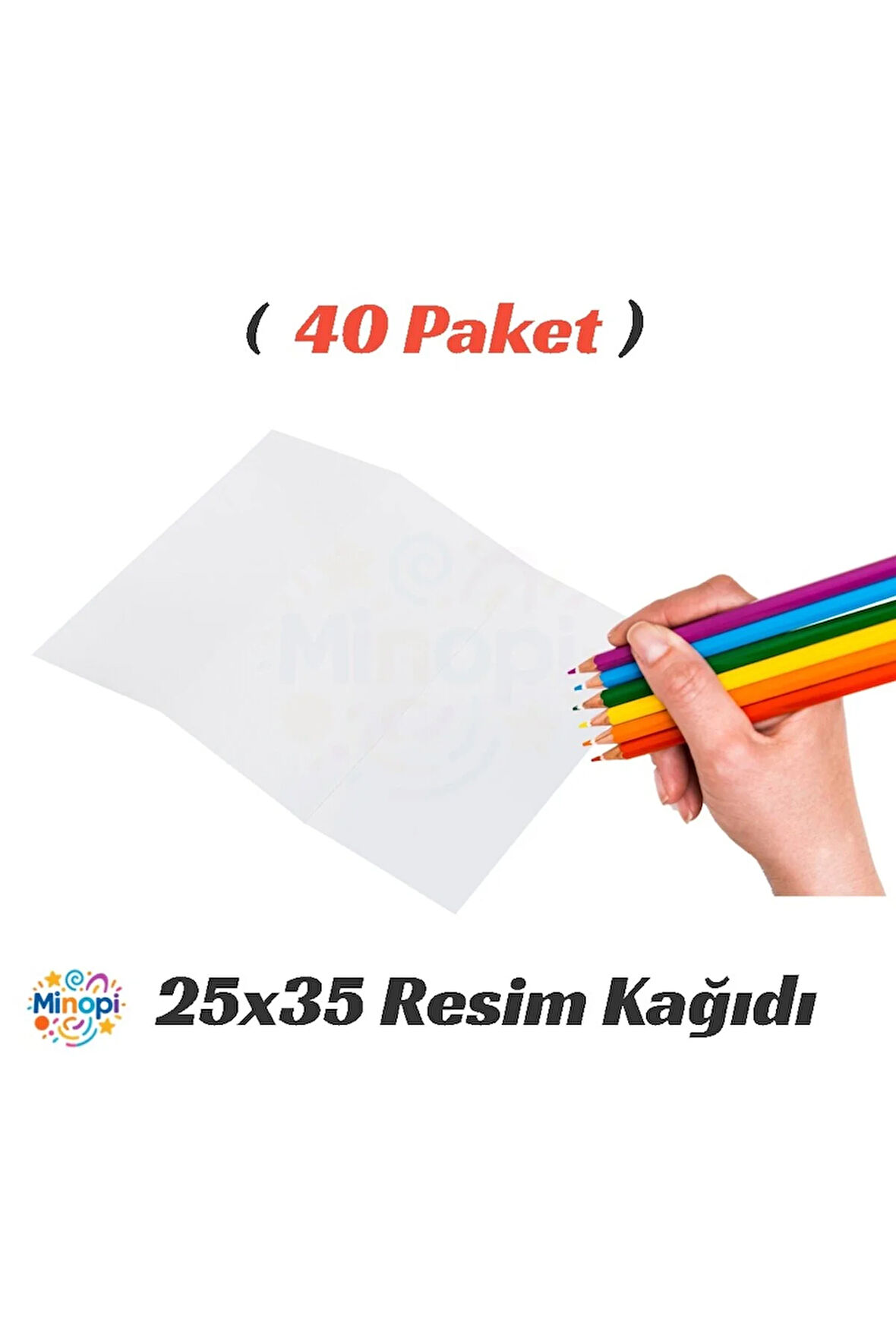 40 Paket 25x35 Resim Kağıdı Paketi 10'lu Sulu Akrilik Guaj Boya Hobi Tasarım