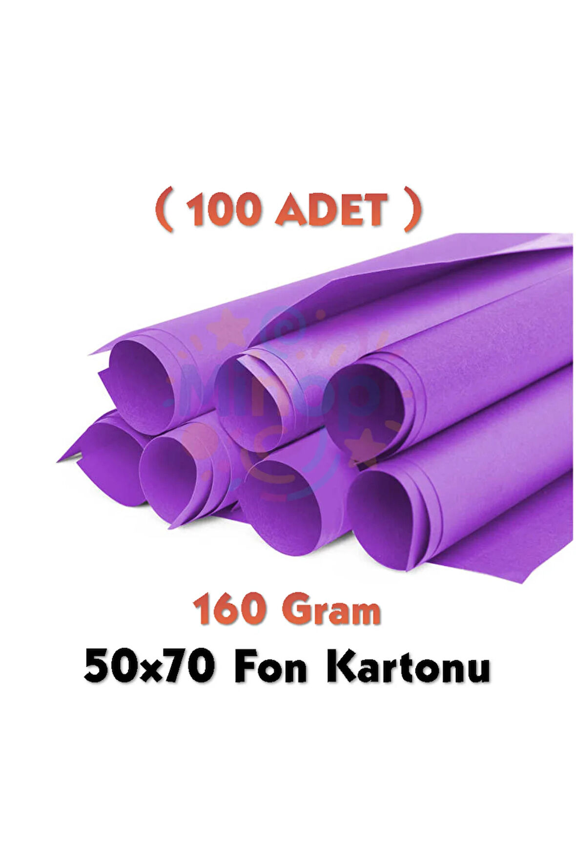 Mor Fon Kartonu 50x70 cm 100'lü Paket 160 gr Renkli Fon Kartonu