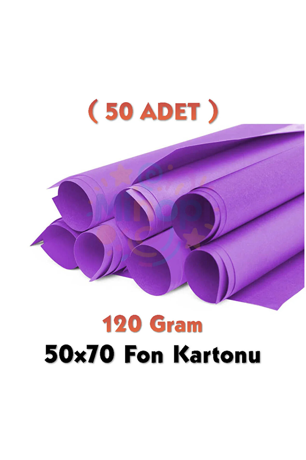 Mor Fon Kartonu 50x70 cm 50'li Paket 120 gr Renkli Fon Kartonu