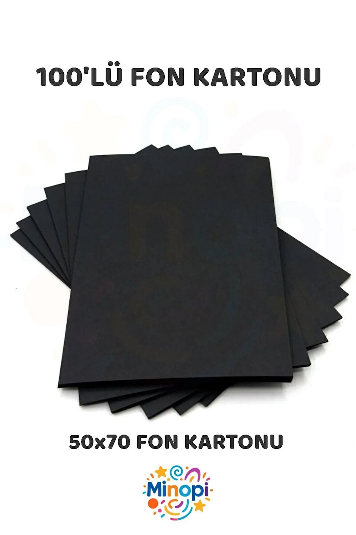 Siyah Fon Kartonu 50x70 cm 100'lü Paket Renkli Fon Kartonu Kalın Büyük Boy