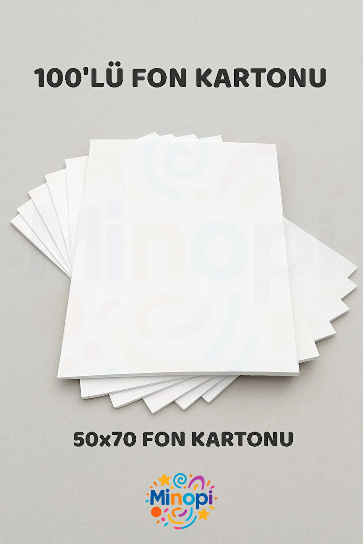 Beyaz Fon Kartonu 50x70 cm 100'lü Paket Renkli Fon Kartonu Kalın Büyük Boy